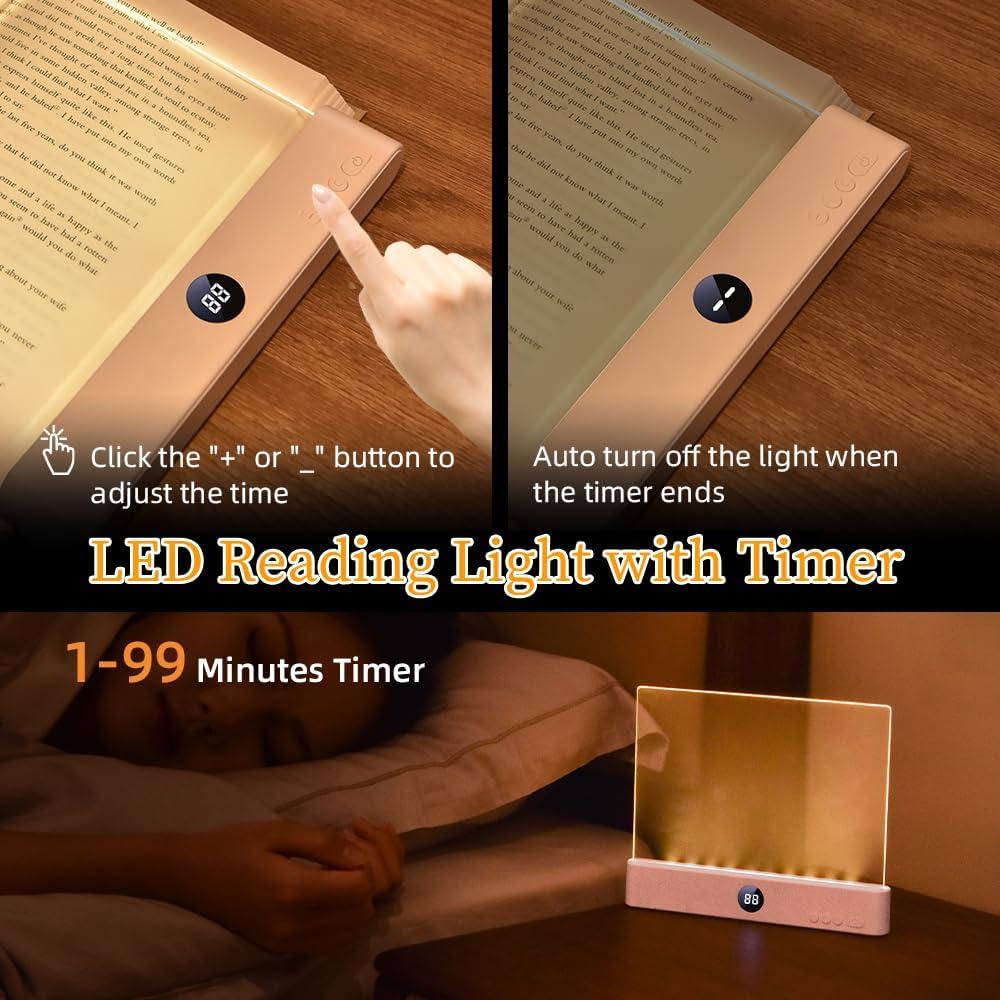 Luz de Libro LED Recargable ZWJFDCBD Rosa con 3 Colores