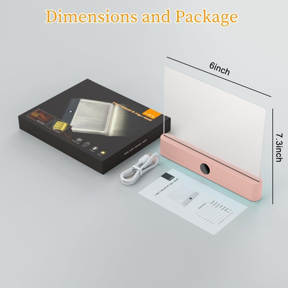 Luz de Libro LED Recargable ZWJFDCBD Rosa con 3 Colores