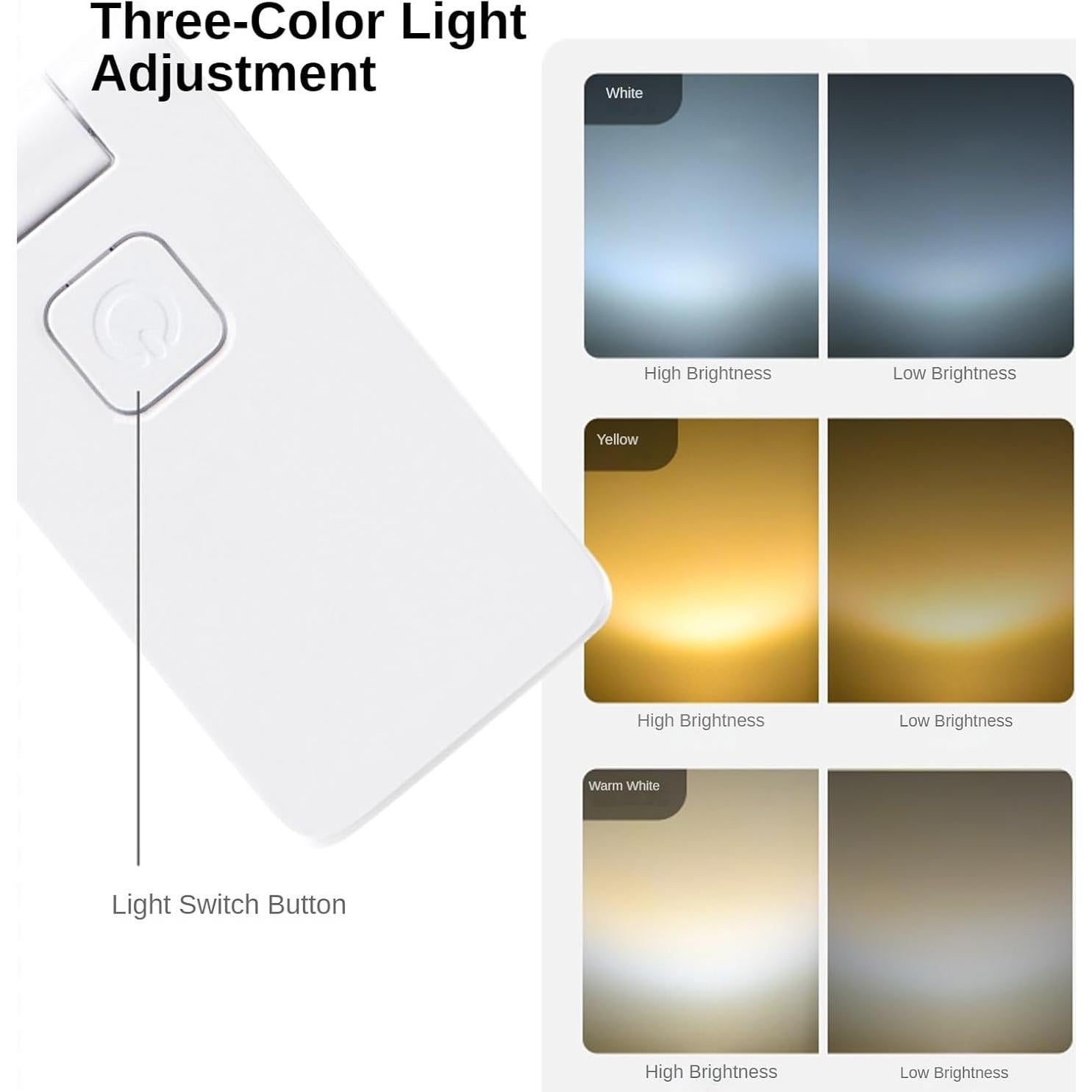 Luz de Libro Mini Plegable TRIPRO Recargable 3 Temperaturas