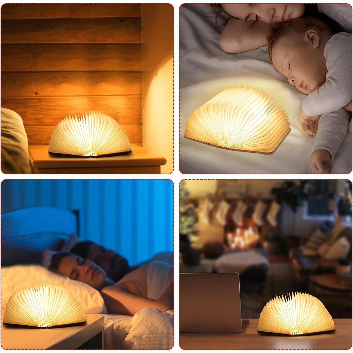 Lámpara de Libro Plegable XIUDI LED Madera 10x8cm 8 Colores