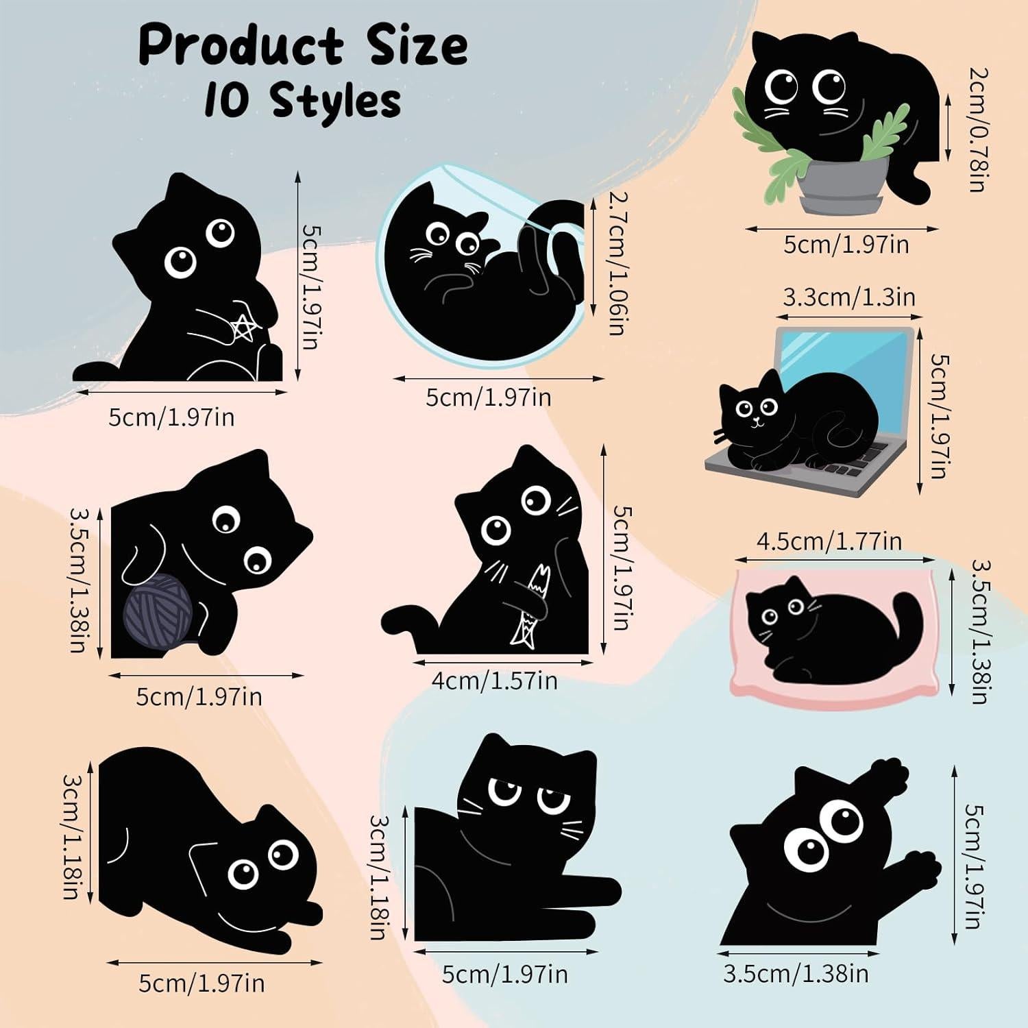 10 Marcadores Magnéticos de Gato Prudiut - Regalos Creativos