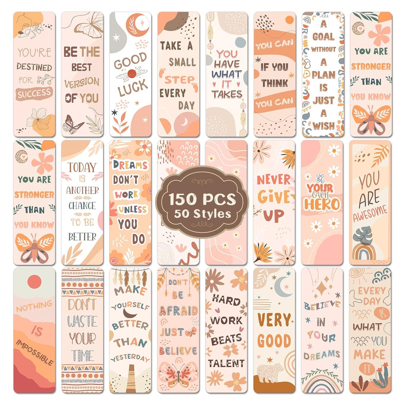 150 Marcadores de Libros Motivacionales Boho Zheyistep