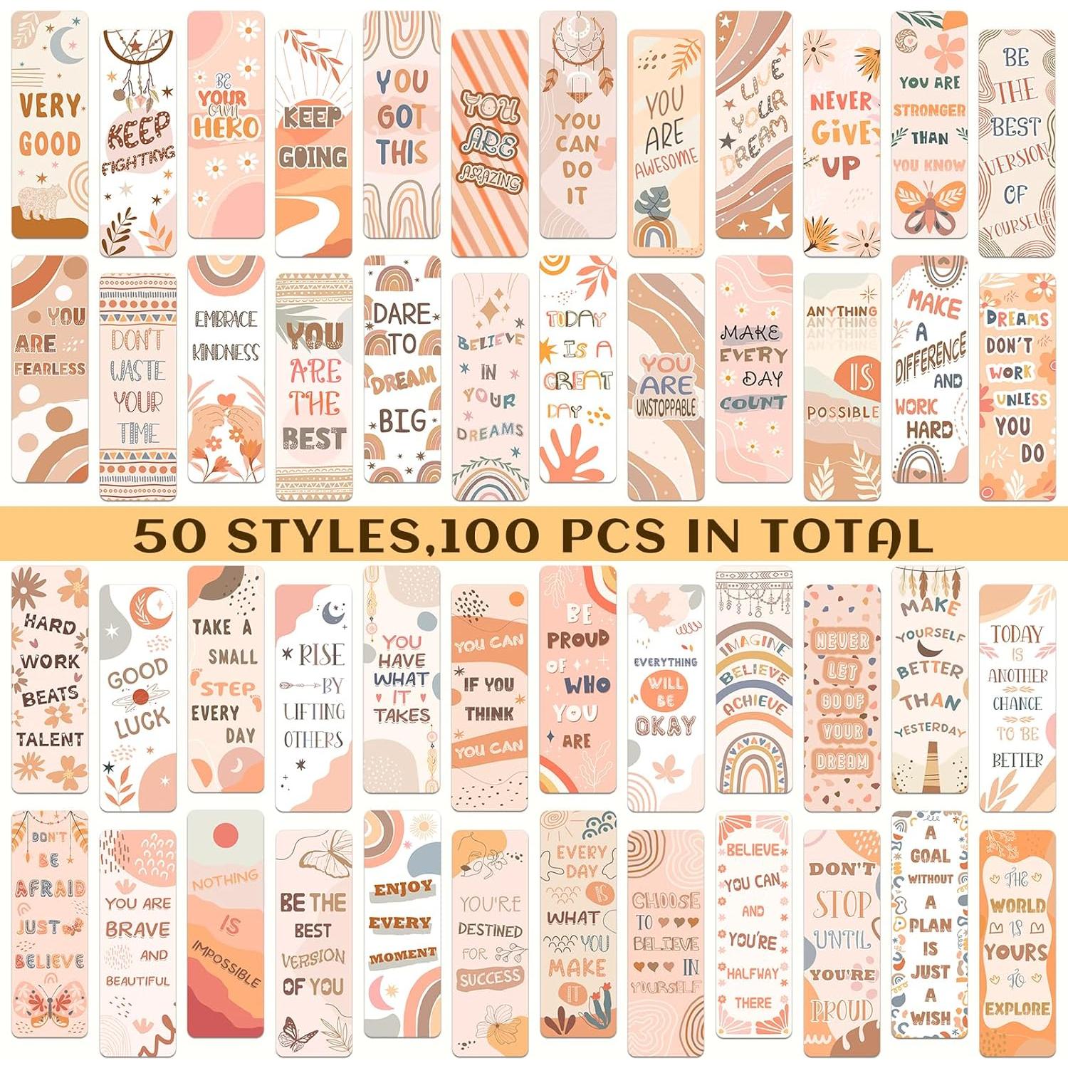 150 Marcadores de Libros Motivacionales Boho Zheyistep