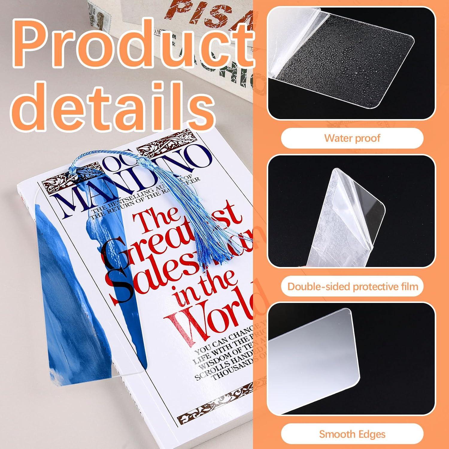 30 Marcadores de Libros Acrílicos Transparentes Lipetol 15x5 cm