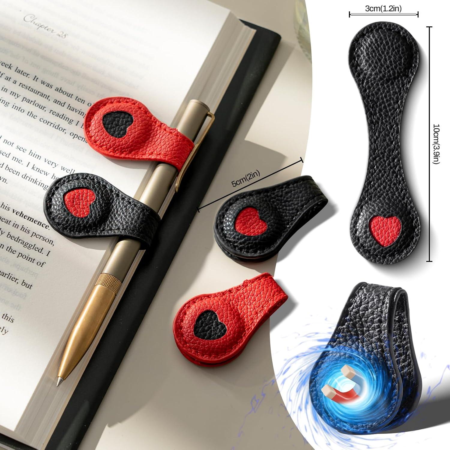 Marcadores de Páginas Magnéticos de Cuero Ovesmusl Corazón