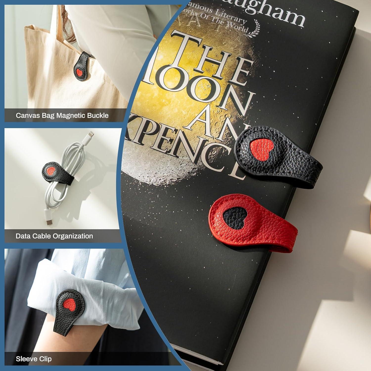 Marcadores de Páginas Magnéticos de Cuero Ovesmusl Corazón