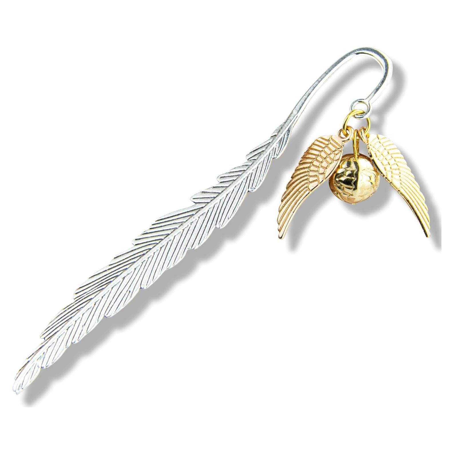 Marcador de Metal WACANTIC Vintage con Alas Doradas 11.4 cm