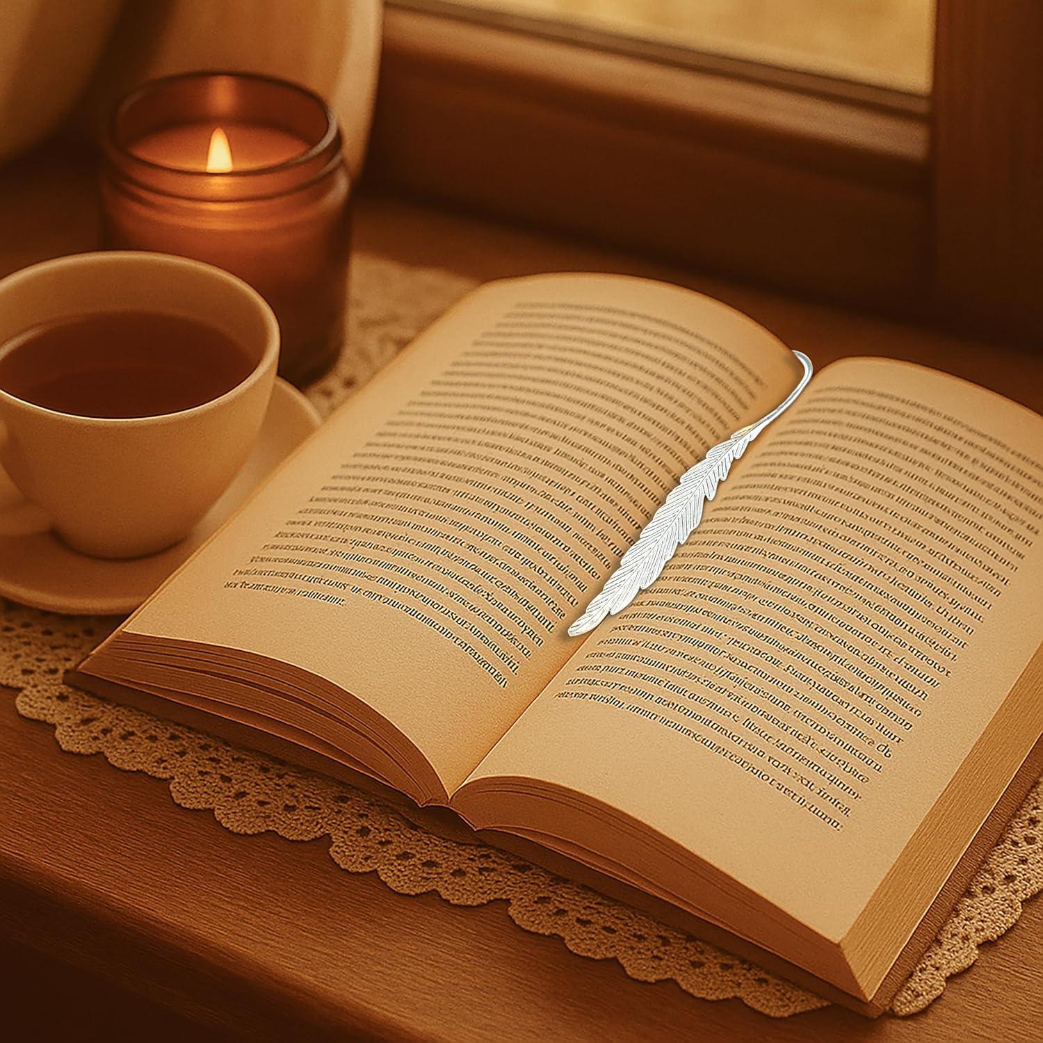 Marcador de Metal WACANTIC Vintage con Alas Doradas 11.4 cm