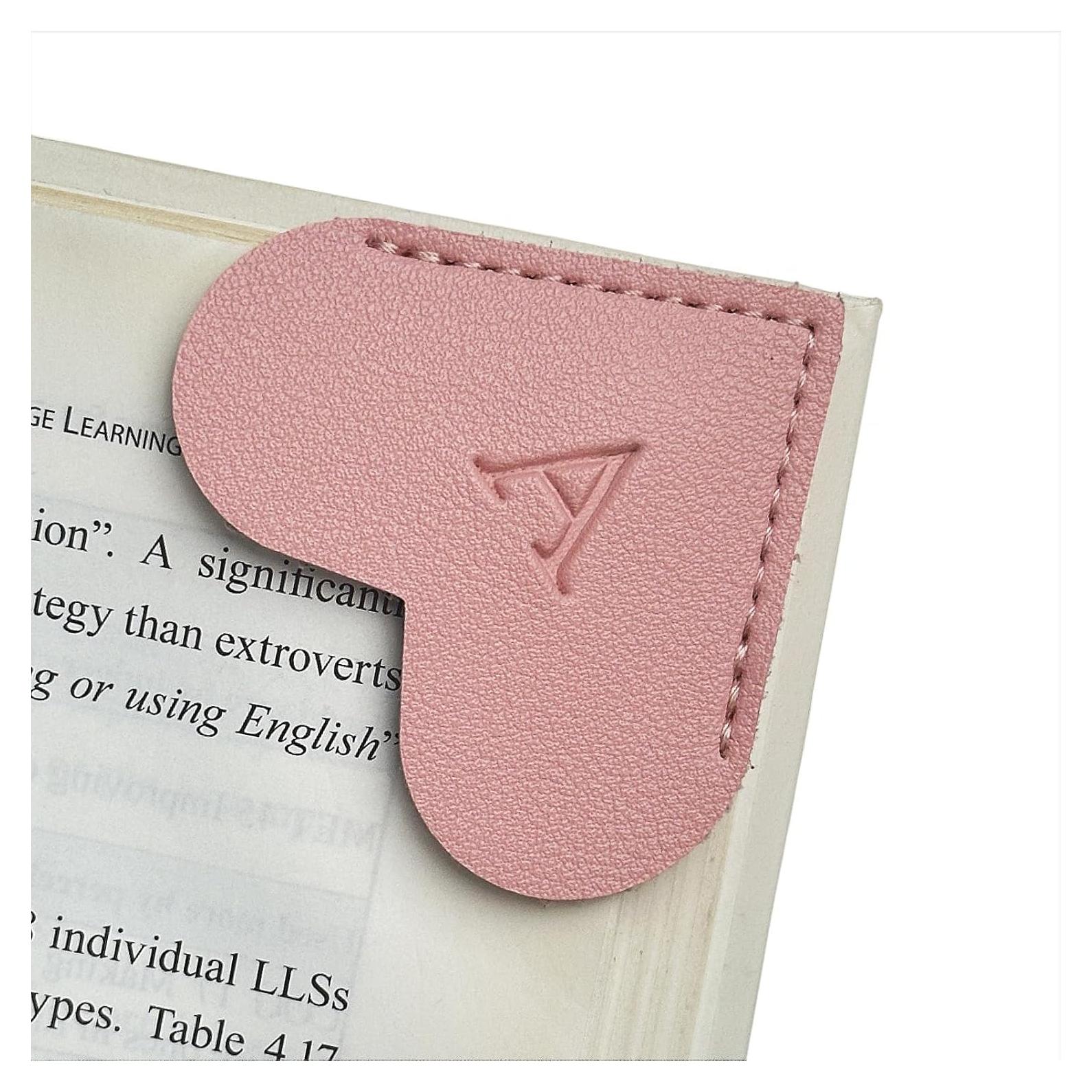 Marcador de Libros Personalizado MOTEERLLU Corazón Rosa A