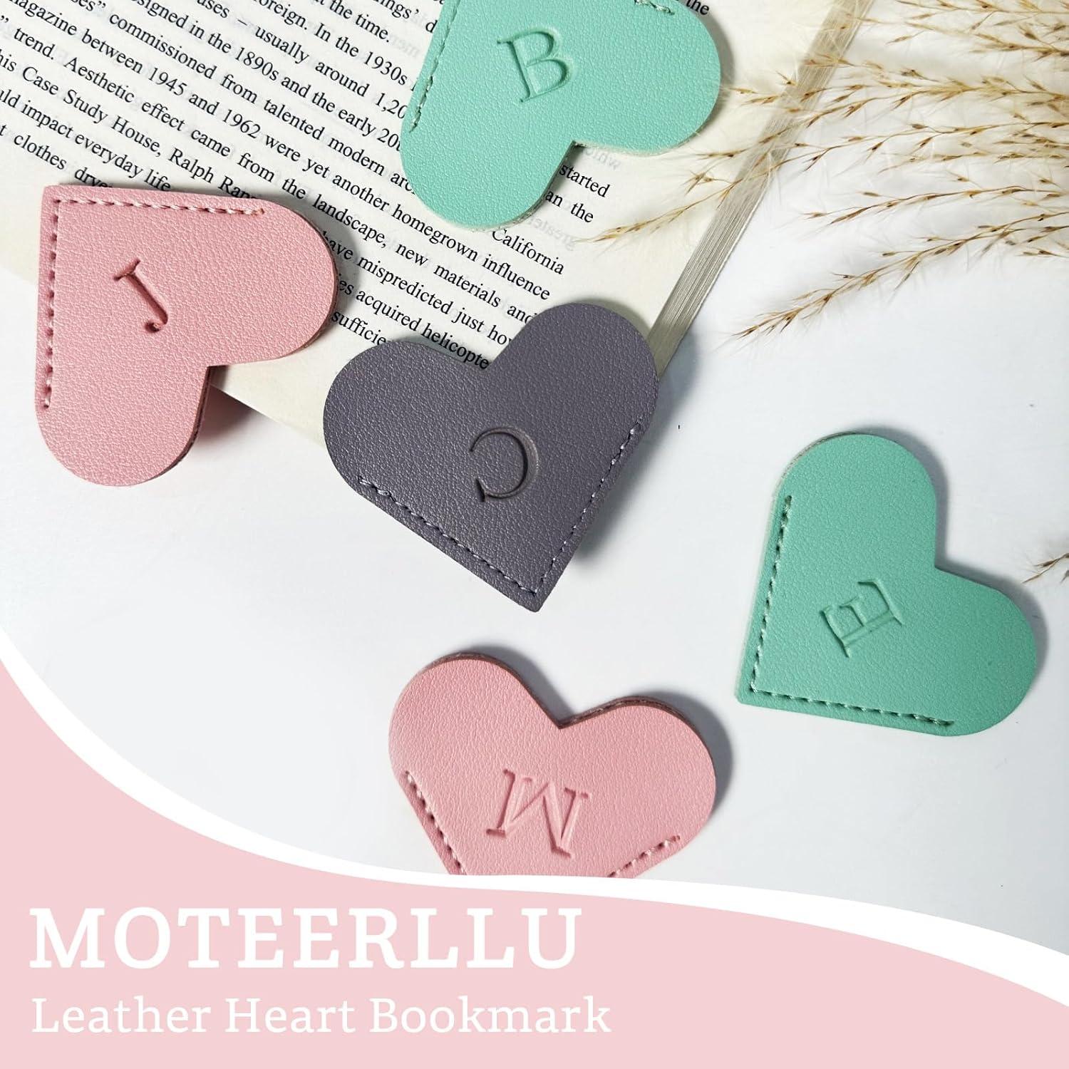 Marcador de Libros Personalizado MOTEERLLU Corazón Rosa A