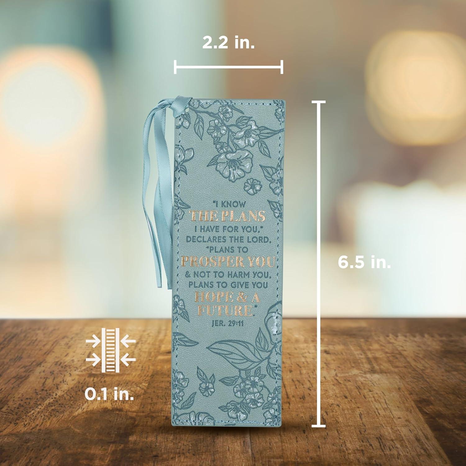 Marcador de Cuero Sintético Christian Art Gifts Verde Azulado