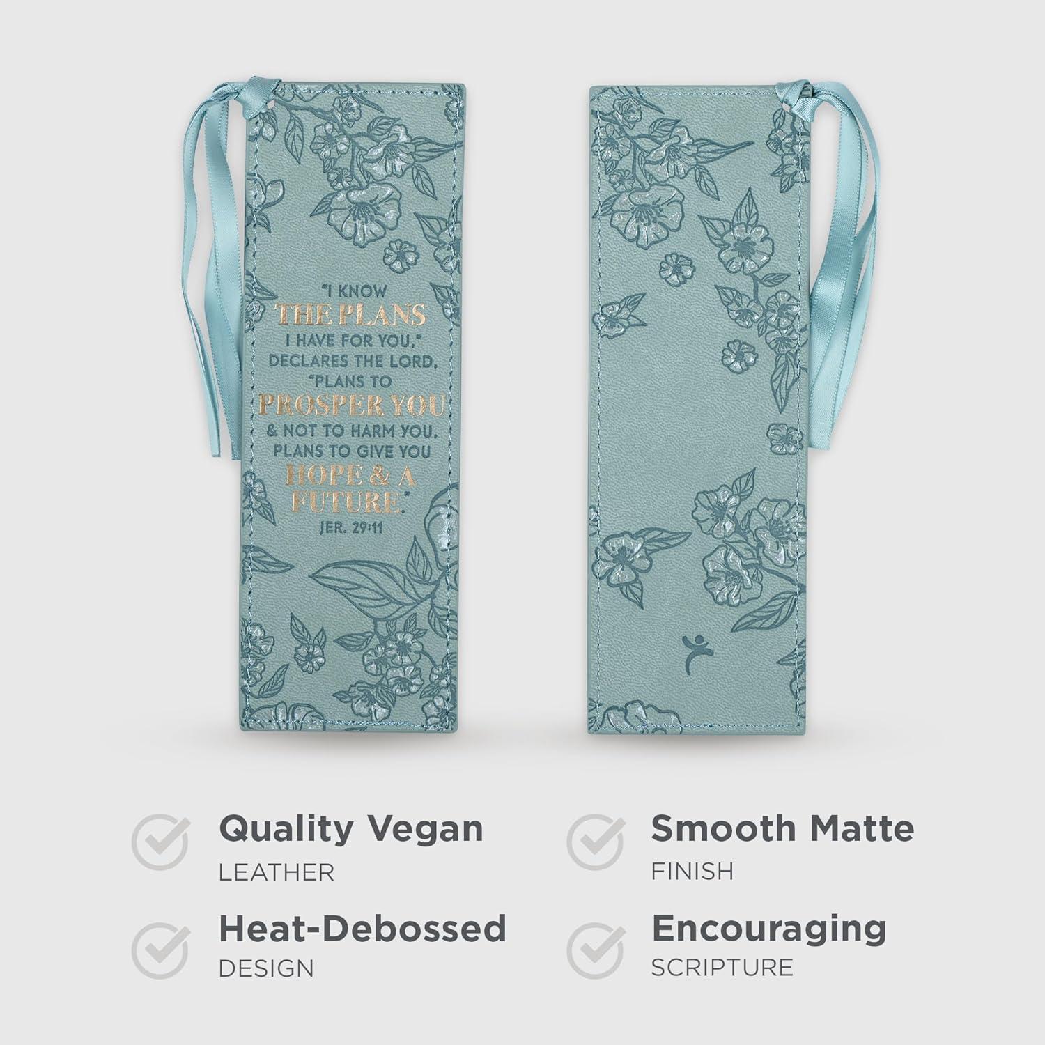 Marcador de Cuero Sintético Christian Art Gifts Verde Azulado