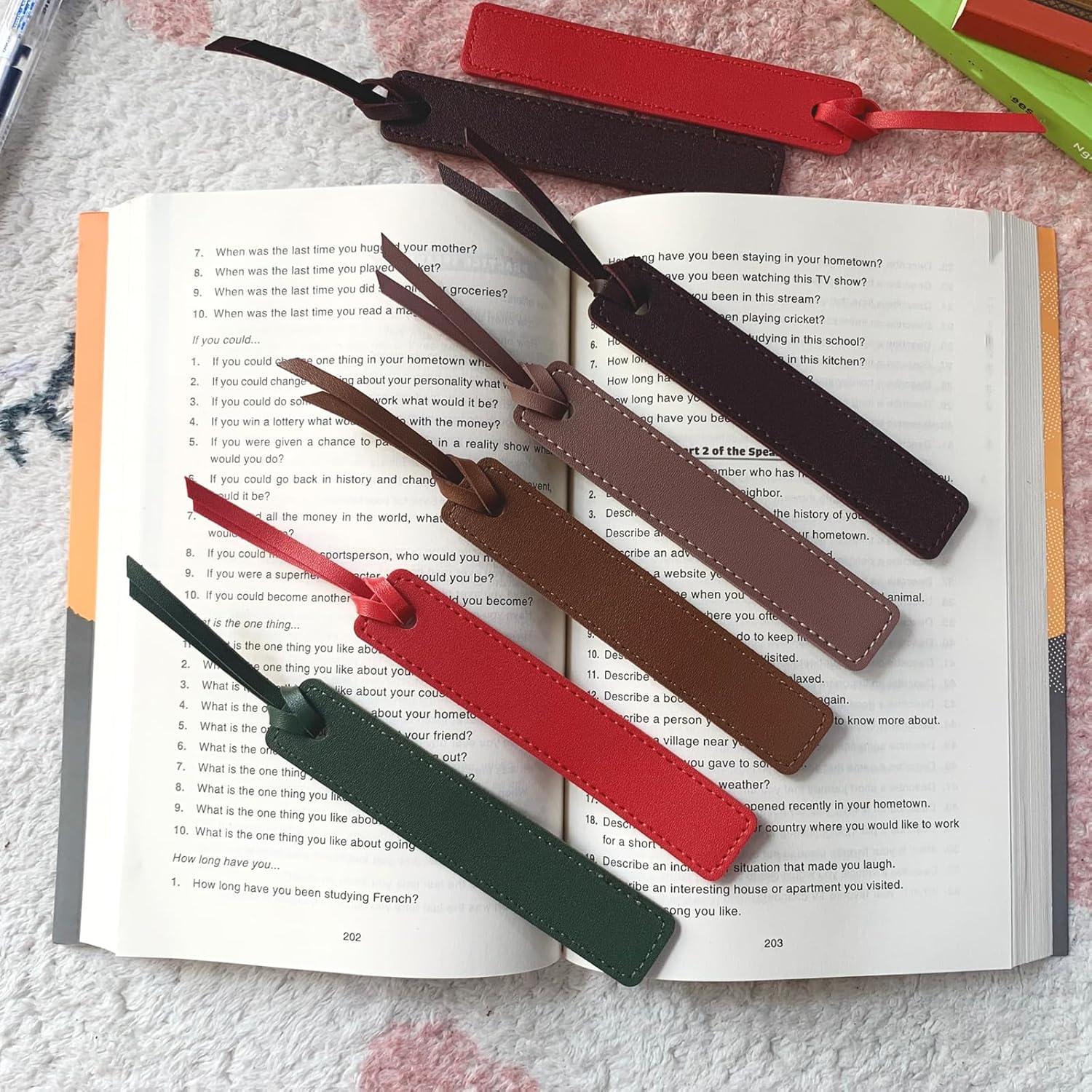 6 Marcadores de Página de Cuero HNQCPCVU - Hechos a Mano