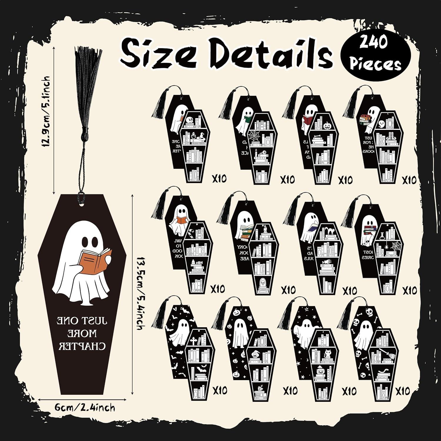 Marcadores de Ataúd Fantasma Laffact - 240 Piezas con Borlas