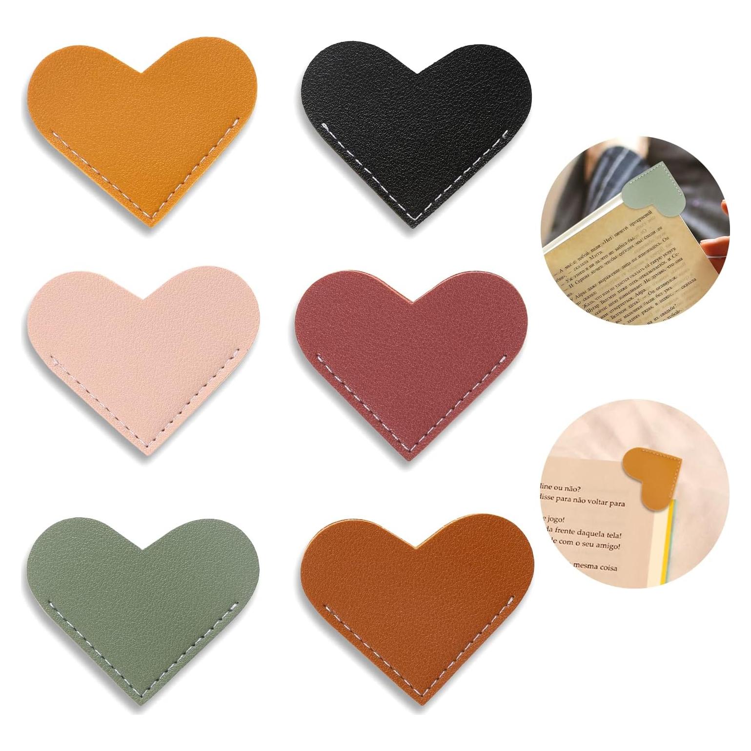 Marcadores de Página Corazón Vin Beauty - 6 Piezas Hecho a Mano