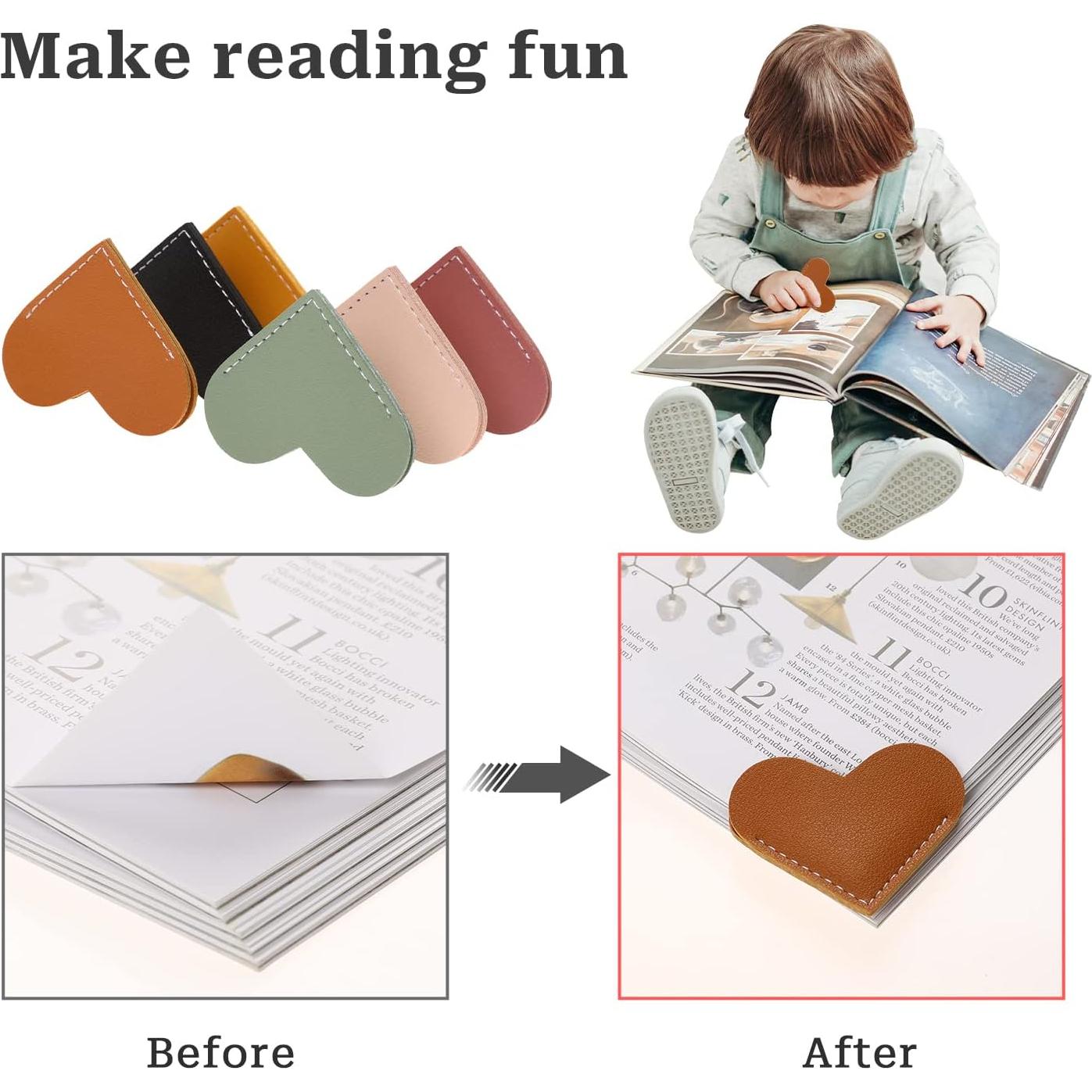 Marcadores de Página Corazón Vin Beauty - 6 Piezas Hecho a Mano