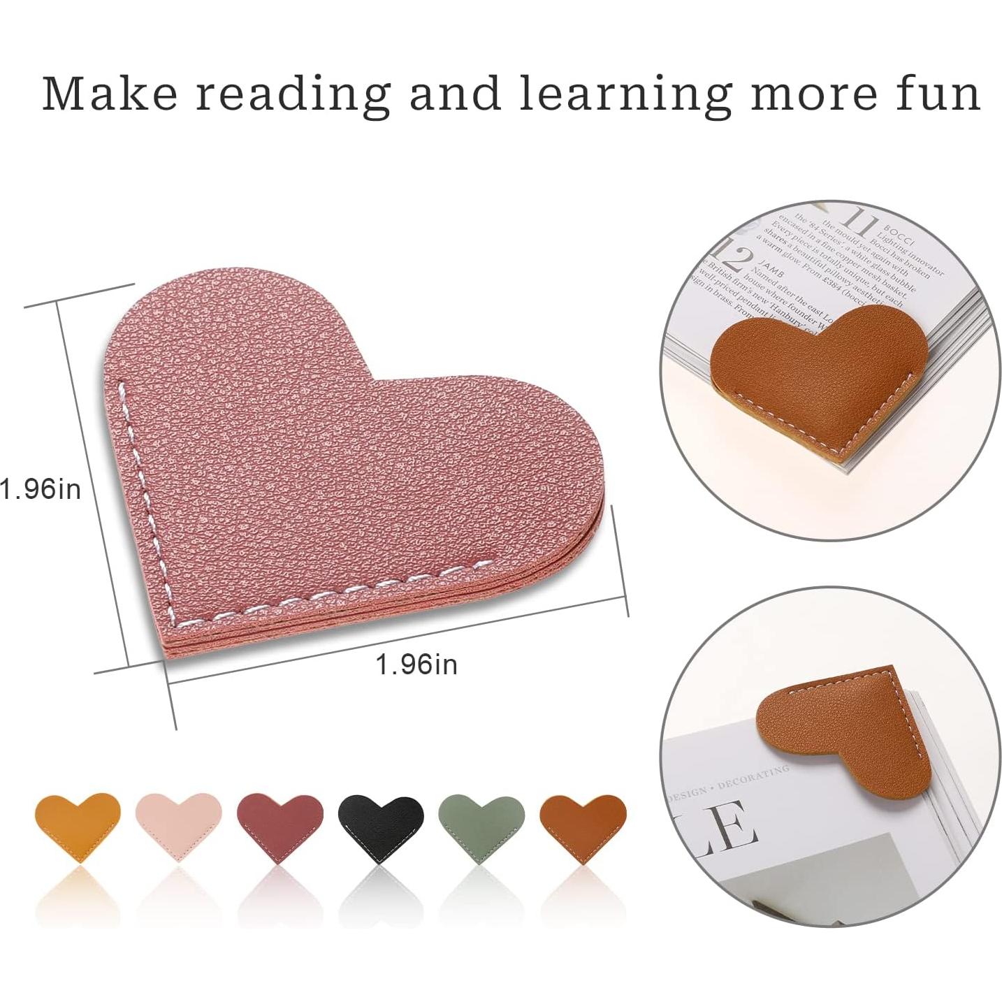 Marcadores de Página Corazón Vin Beauty - 6 Piezas Hecho a Mano