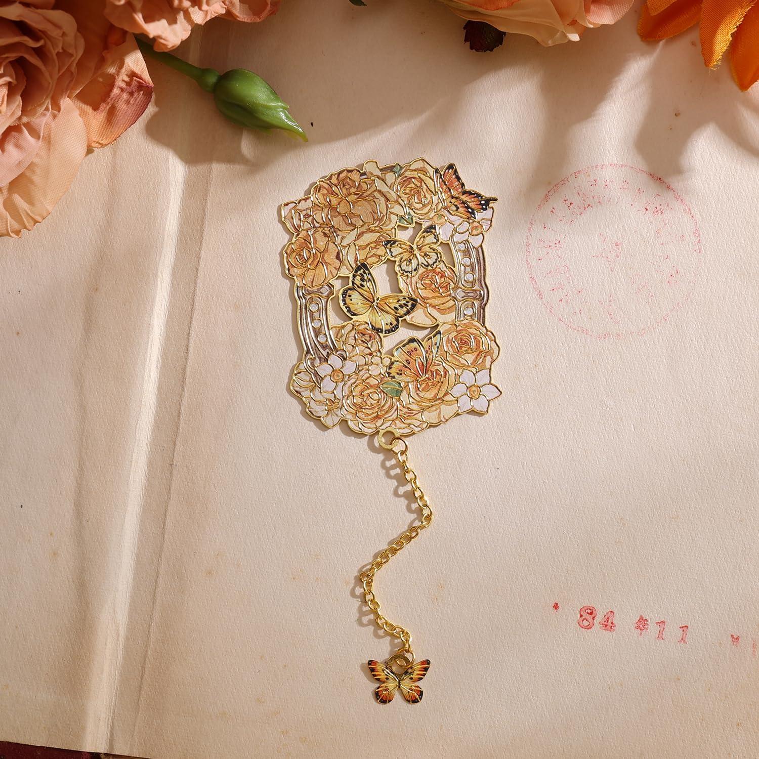 Marcador de Metal VYRANA FD0010 Vintage Mariposa Rojo