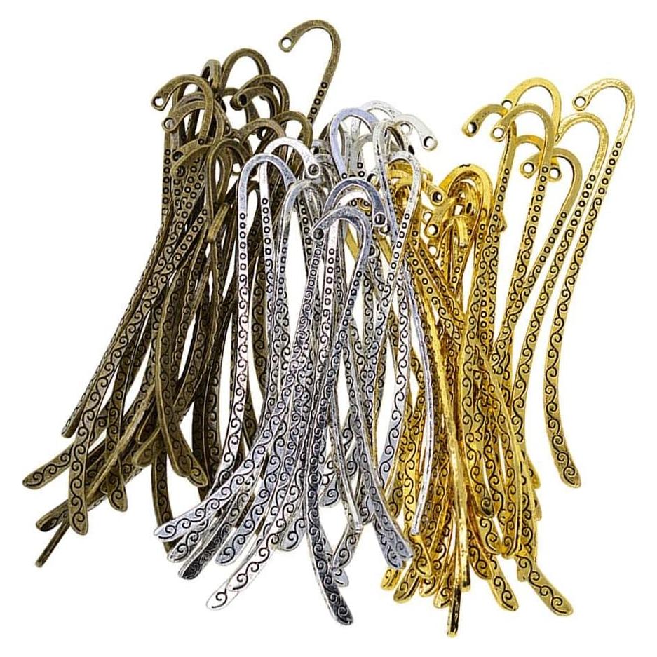 60 Marcadores de Metal Vintage Genérico para Libros - 3 Colores