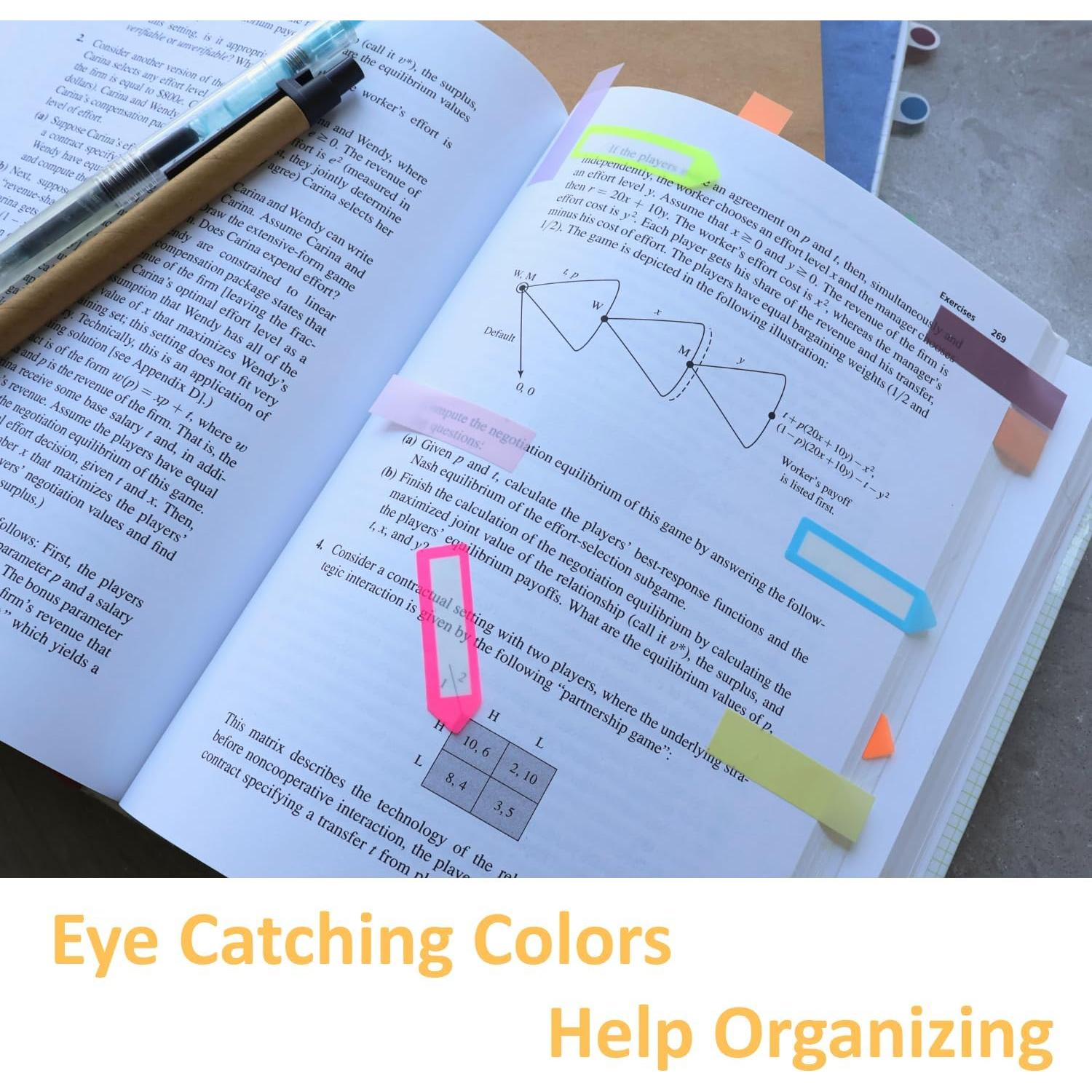 Pestañas Adhesivas UniBright 8 Colores Morandi 400 Pcs con Regla 10 cm