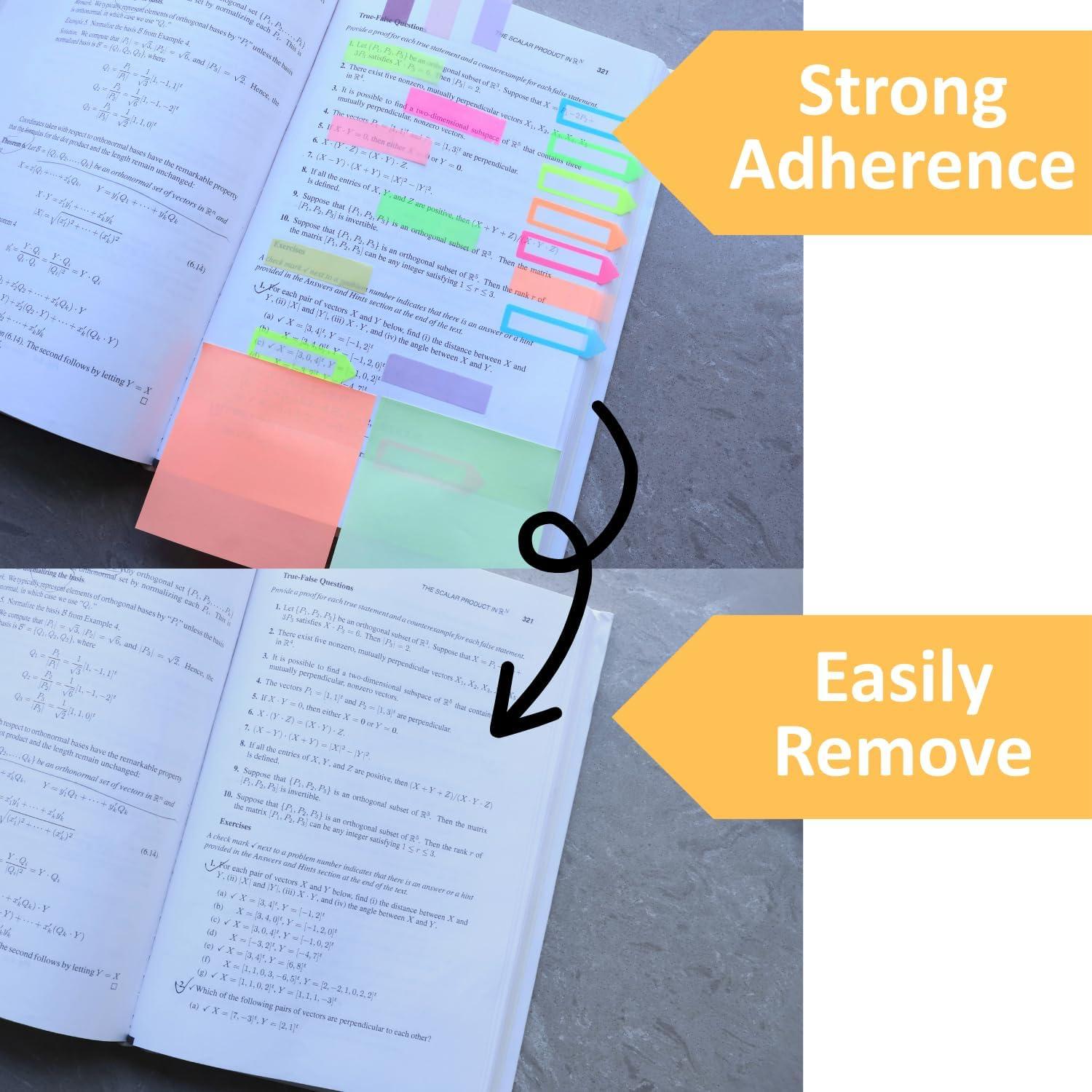 Pestañas Adhesivas UniBright 8 Colores Morandi 400 Pcs con Regla 10 cm