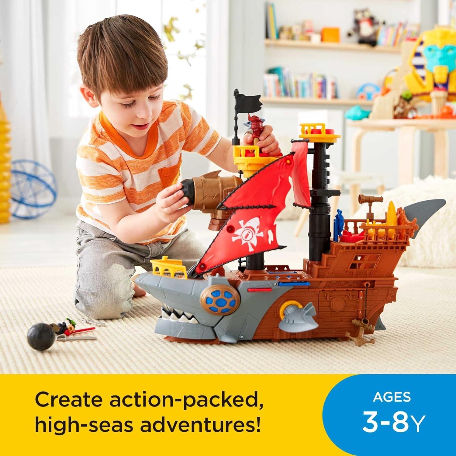 Barco Pirata Fisher-Price Imaginext con Mordida de Tiburón