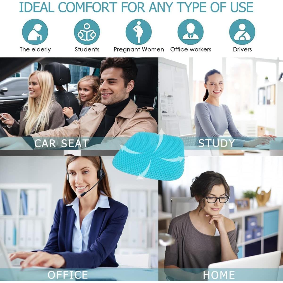 Cojín de Gel para Asiento Masteymoh 47x44 cm Alivio Úlceras