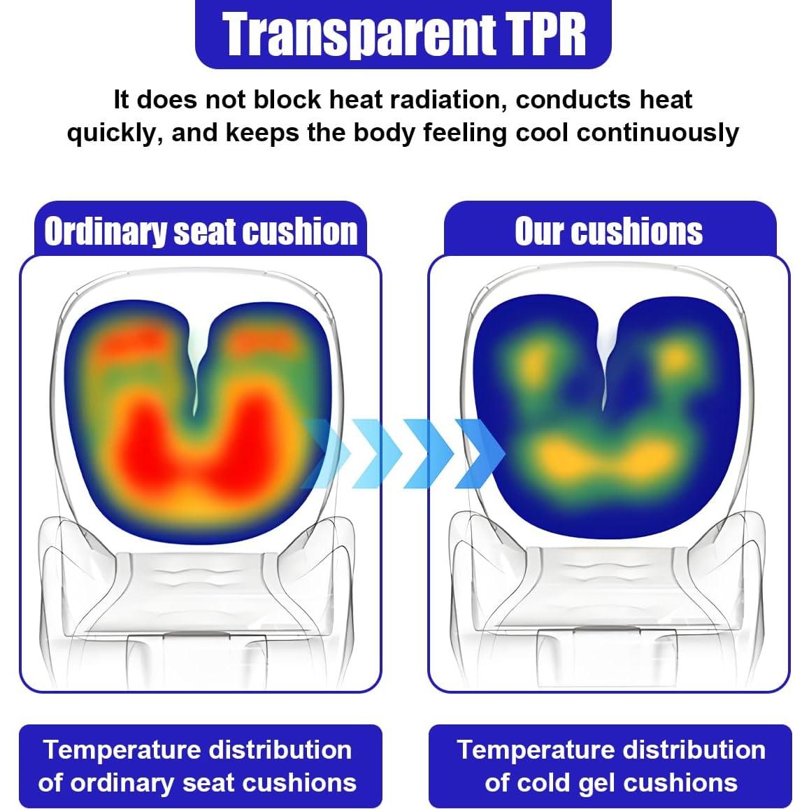 Cojín de Asiento de Coche GAOLAOSY con Gel Refrigerante 46.8x44.8cm