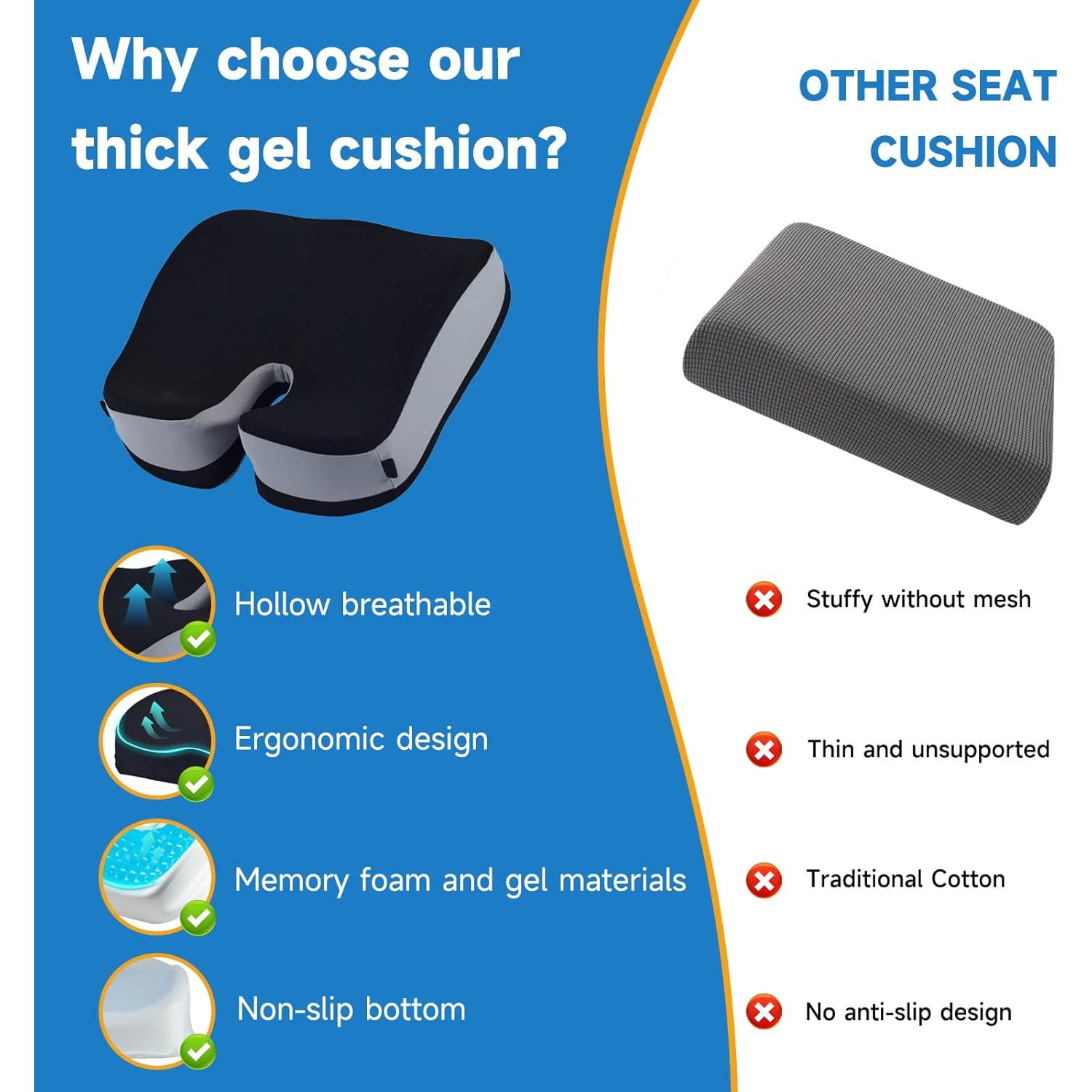 Cojín de Gel ZFUHWT para Silla de Oficina 11.94 cm Alivio Dolor