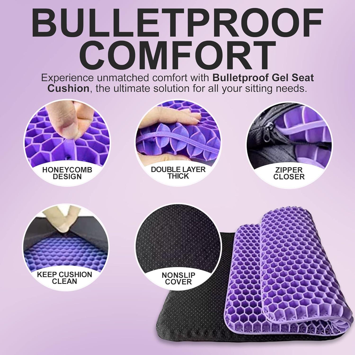 Cojín de Asiento de Gel Bulletproof 40x35 cm Lavable