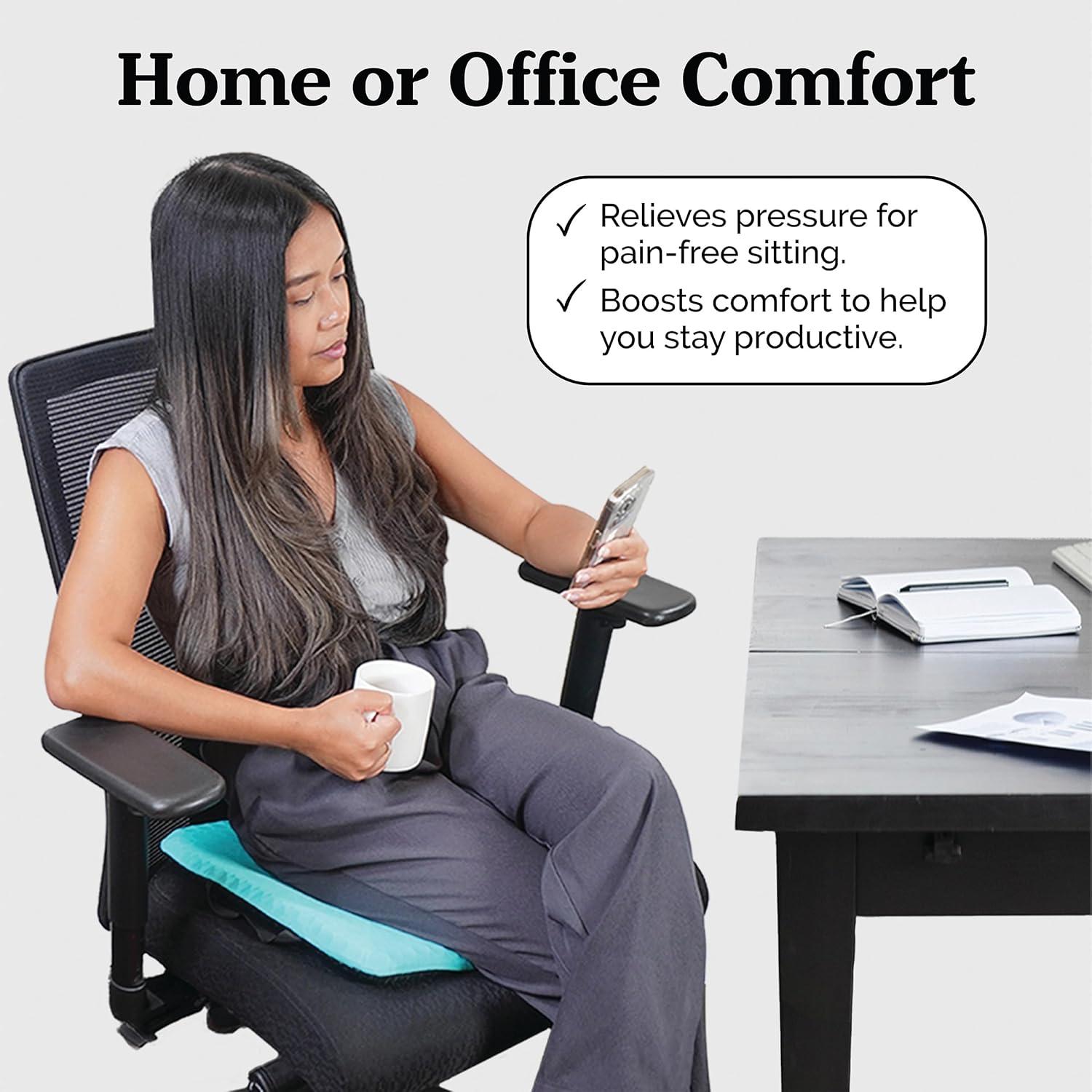 Cojín de Gel Zen Virtuoso Teal para Alivio Coccix y Espalda