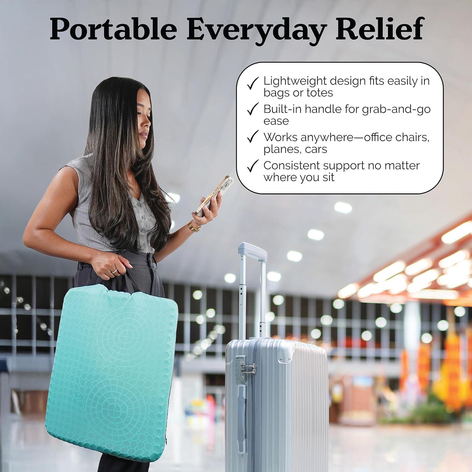 Cojín de Gel Zen Virtuoso Teal para Alivio Coccix y Espalda