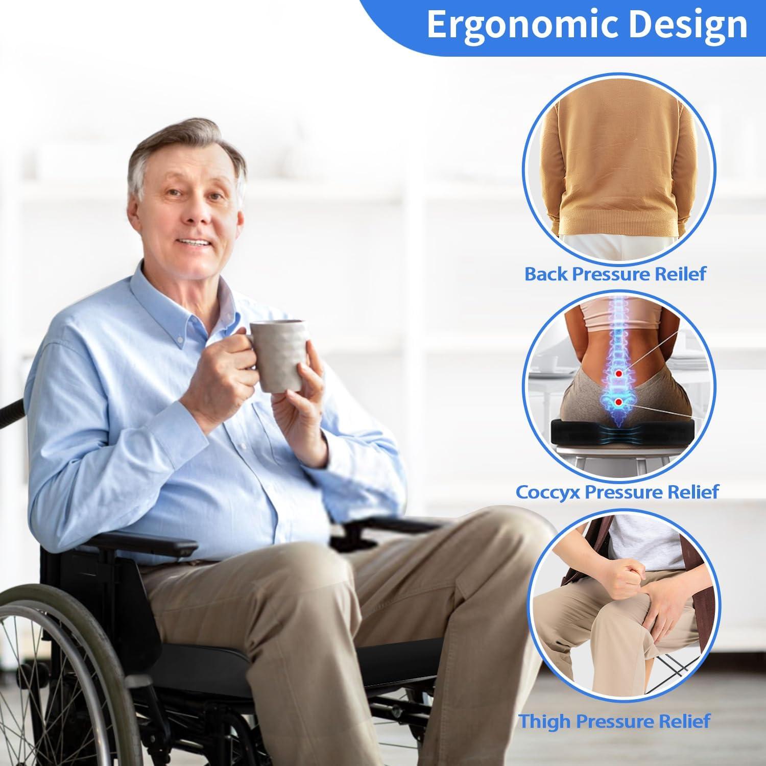 Cojines de Gel para Sillas de Ruedas HeiWecan - Alivio de Presión