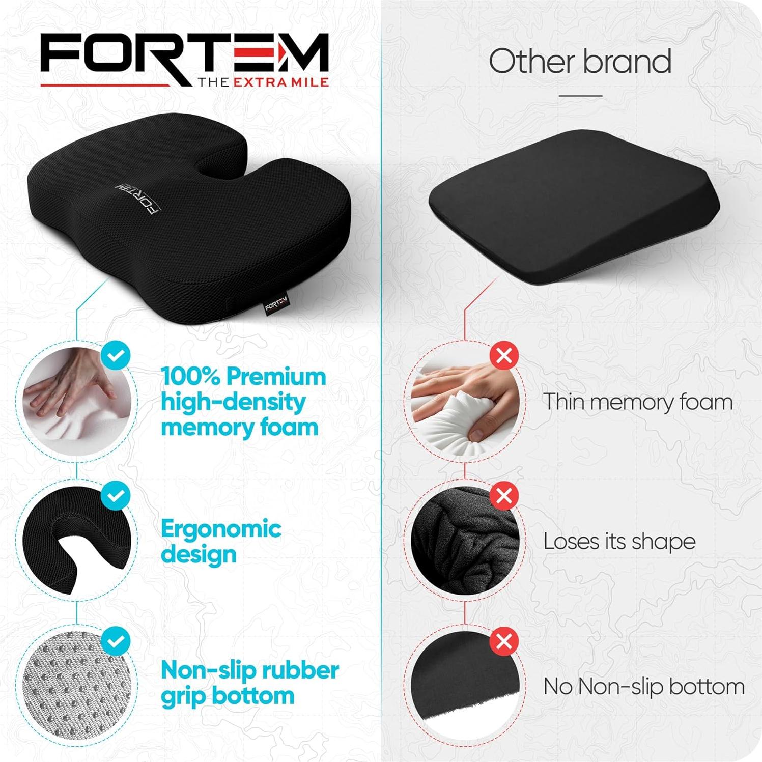 Cojín de Asiento FORTEM Espuma Viscoelástica Antideslizante