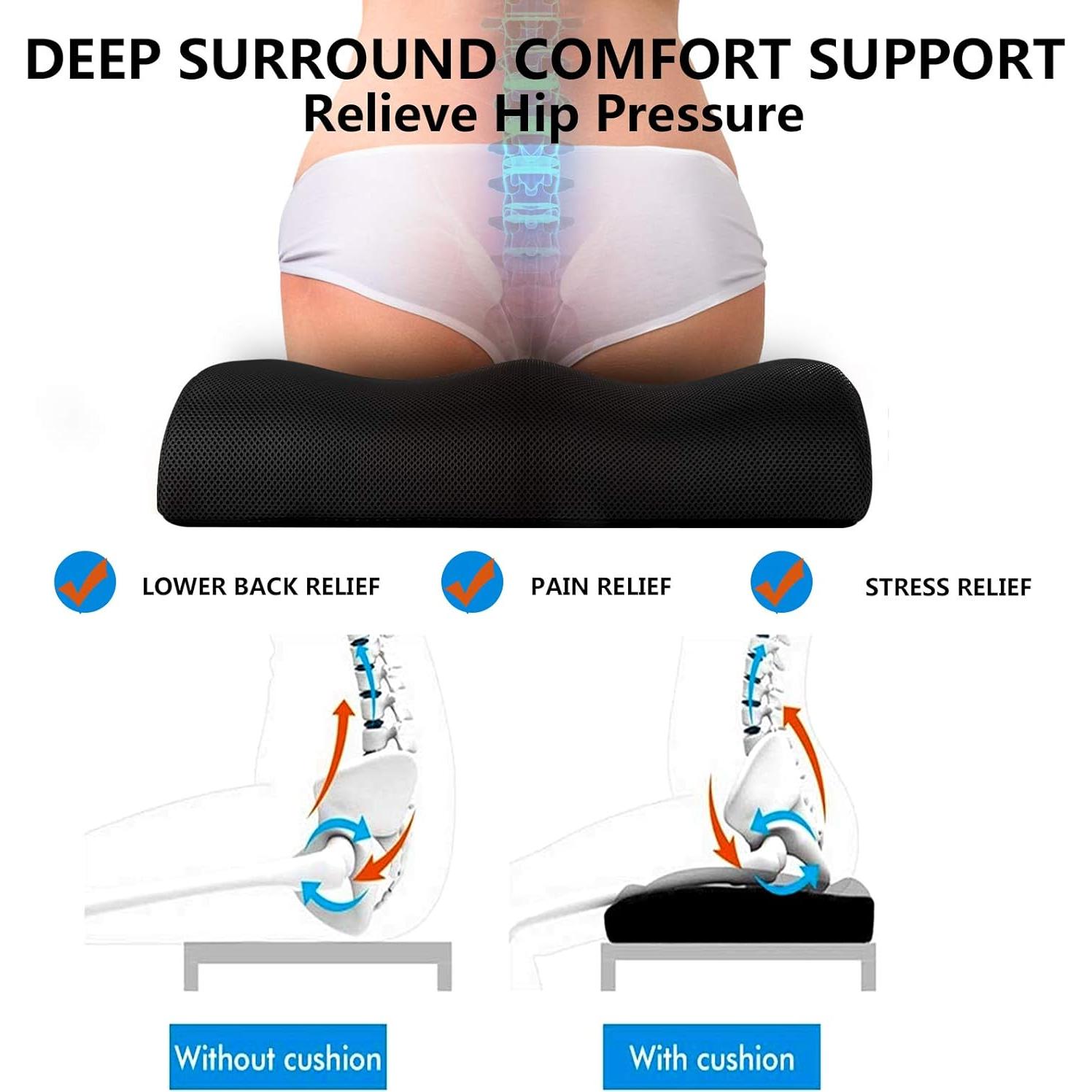 Cojín de Asiento Extra Grueso YOUFI 48x44x10 cm Gel Espuma