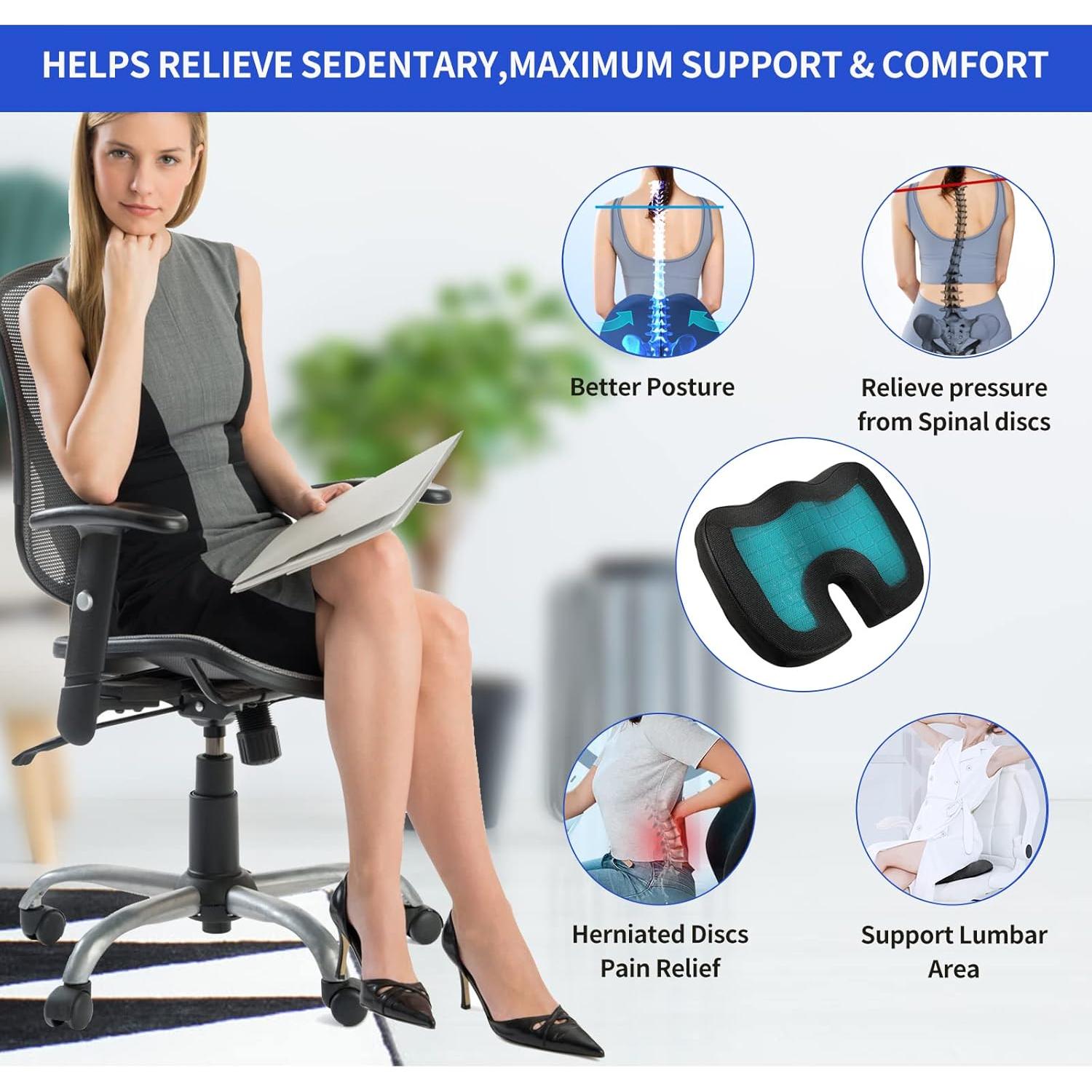 Cojín de Asiento MargGona con Gel Refrigerante - Espuma de Memoria