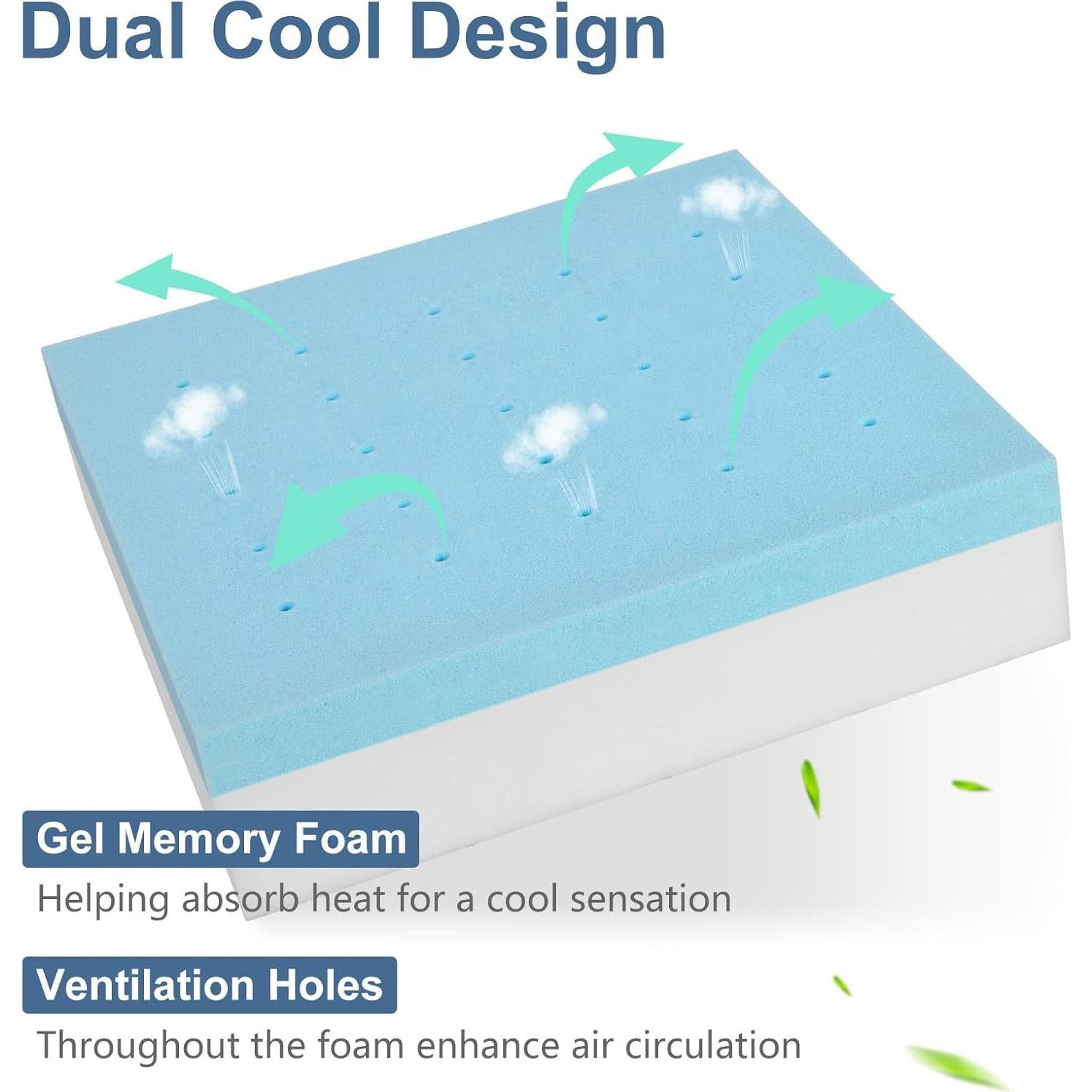 Shinnwa Gel Memory Foam Recliner Cushion for Elderly, Extra Large Seat Cushion, Dual-Layer Foam Chair Pad for Couch, Armchair, Wicker Chairs, Floor, 20 × 20 × 5in, Caramel