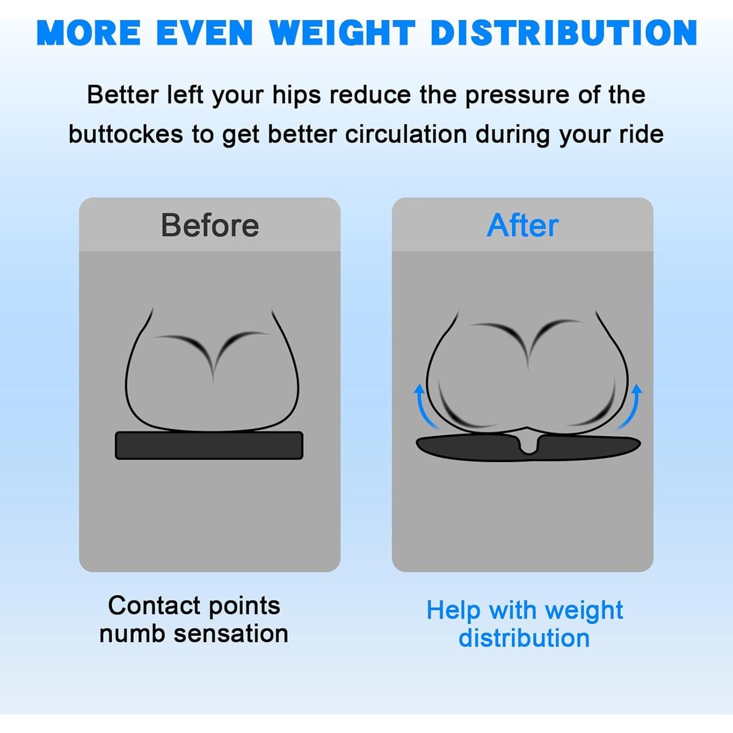 Cojín de Asiento de Motocicleta WDG Gel Transpirable 30.99x21.08cm