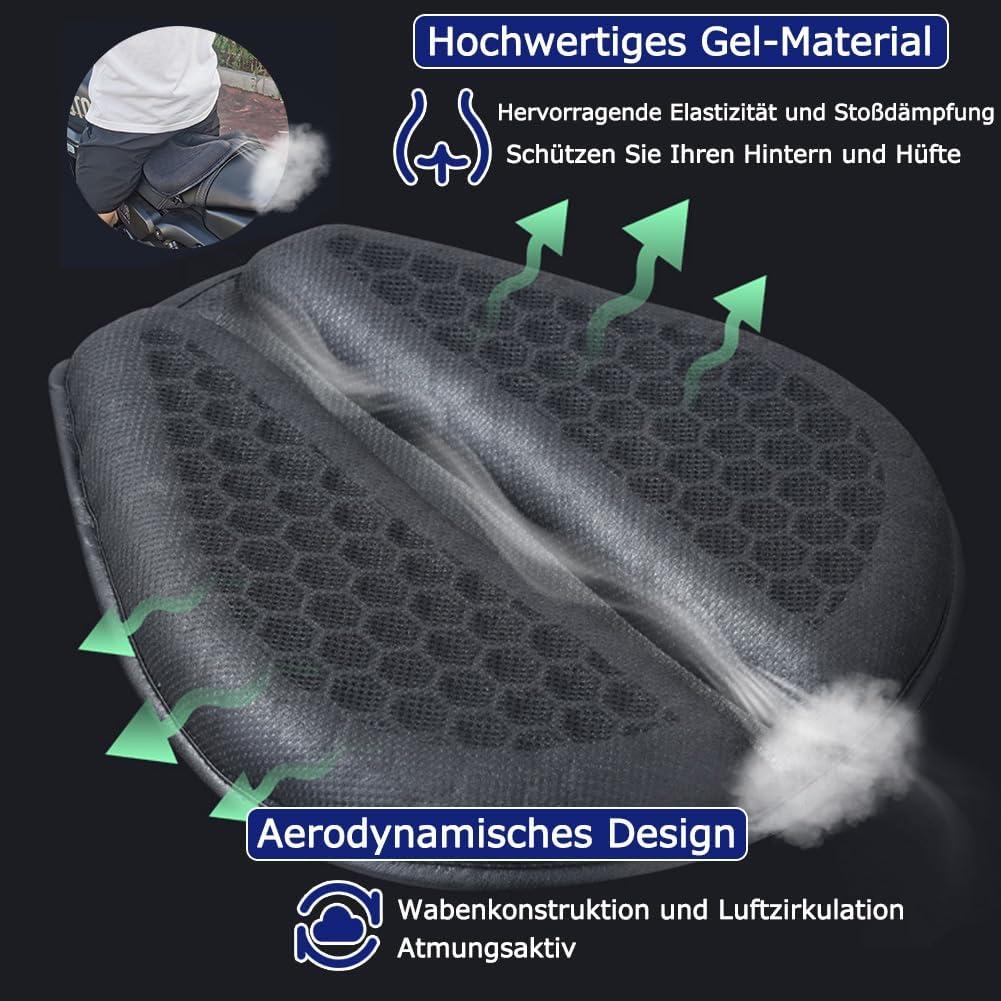 Cojín de Asiento de Motocicleta PhyiFlbey 025 Gel TPE Antideslizante