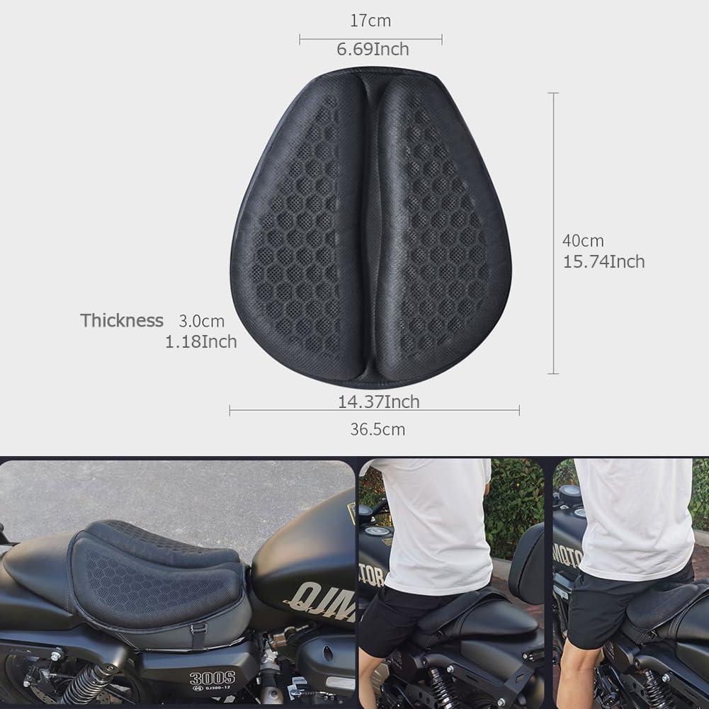 Cojín de Asiento de Motocicleta PhyiFlbey 025 Gel TPE Antideslizante