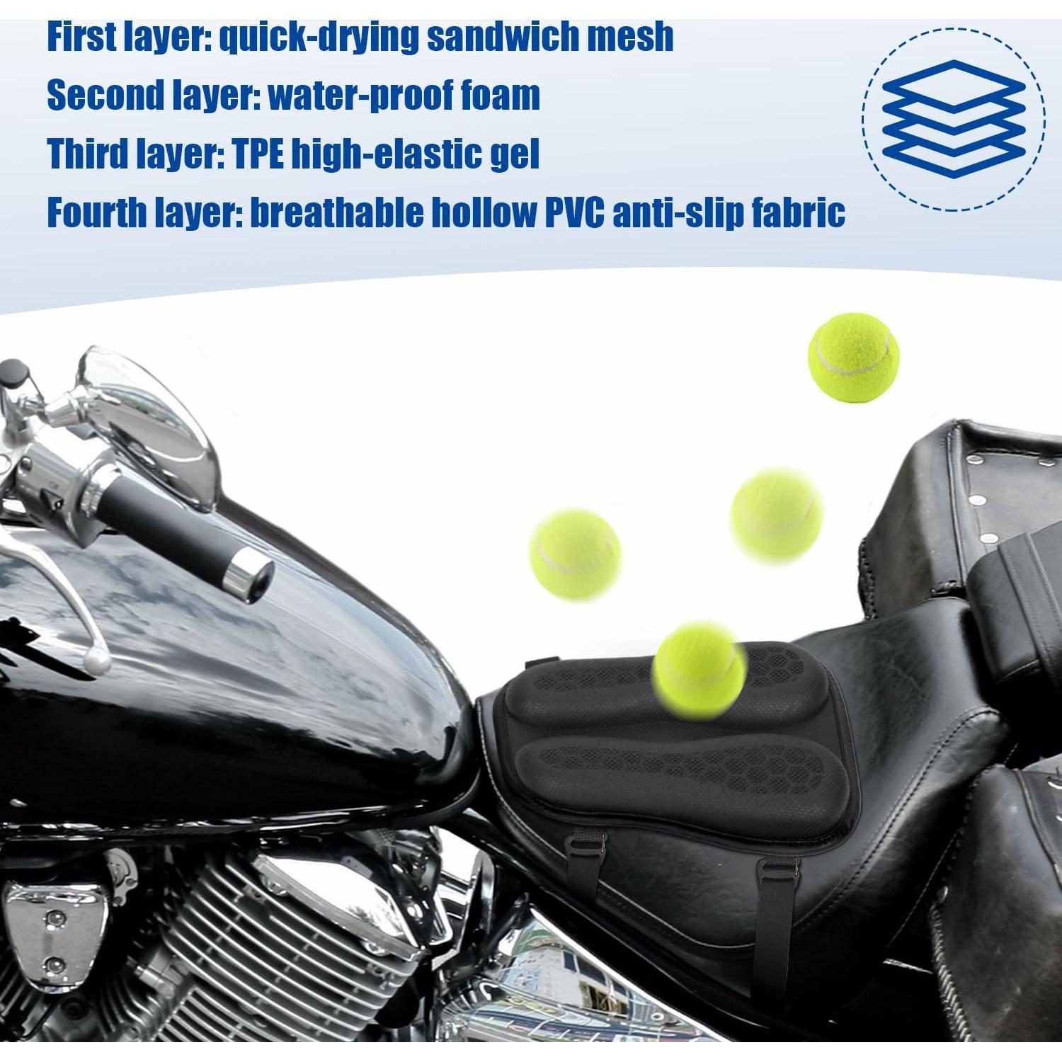 Cojín de Gel para Asiento de Motocicleta NQEUEPN 31x21cm