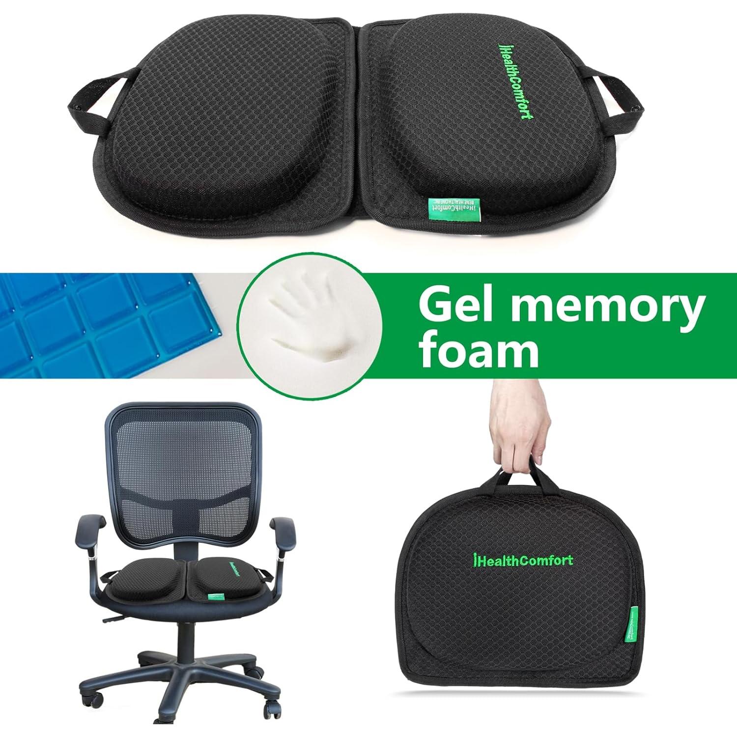 Cojín de Asiento de Viaje IHEALTHCOMFORT Espuma de Memoria 50.8x30.5cm