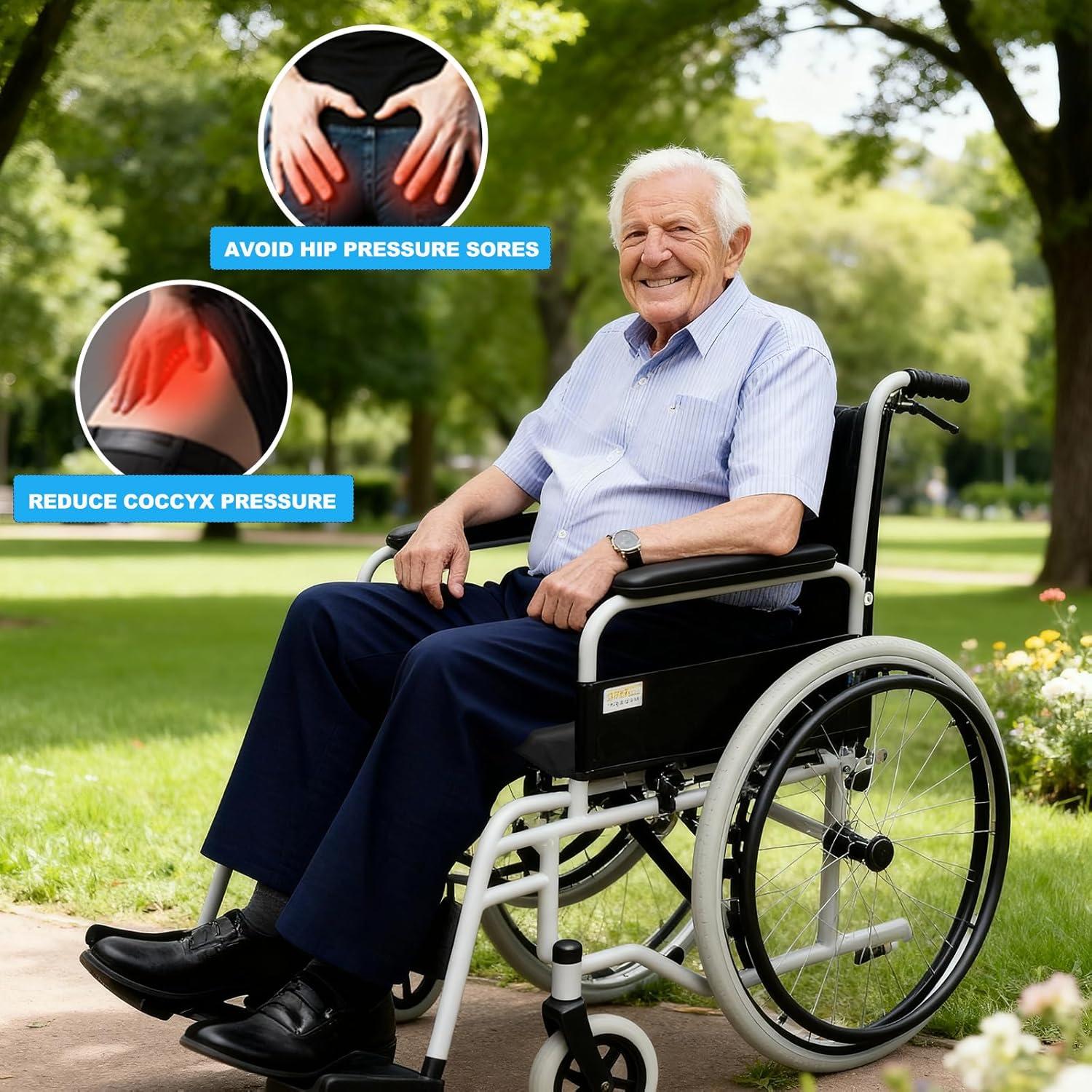 Cojín de Asiento Ergonomico YOOBEBEST para Silla de Ruedas 45x38cm