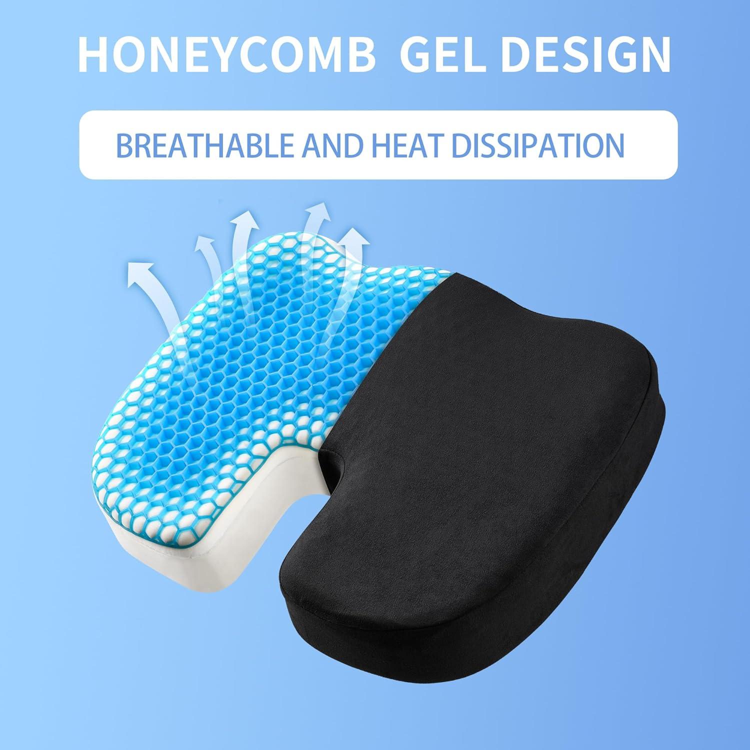 Cojín de Asiento Ergonómico Zickskt - Espuma de Memoria y Gel