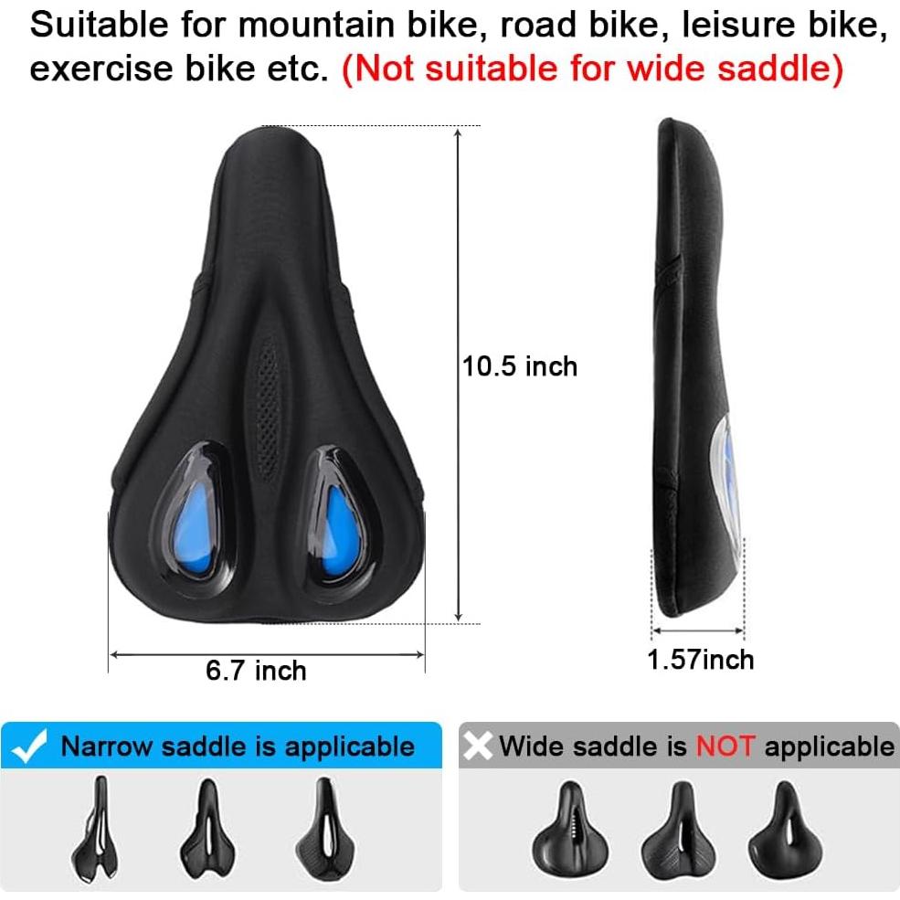 Funda de Asiento de Bicicleta LESOVI Gel Acolchado Azul