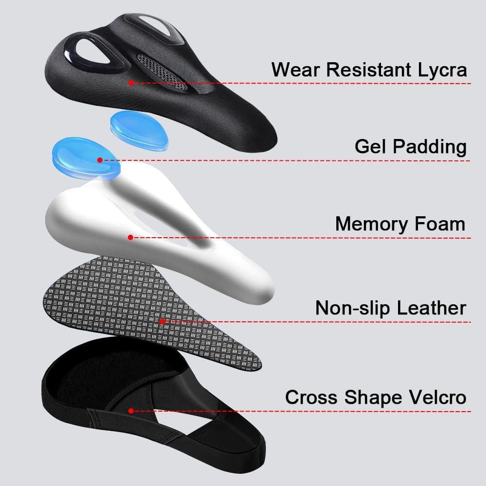 Funda de Asiento de Bicicleta LESOVI Gel Acolchado Azul