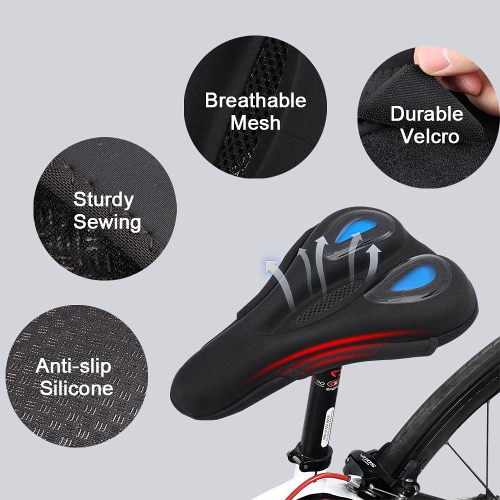 Funda de Asiento de Bicicleta LESOVI Gel Acolchado Azul