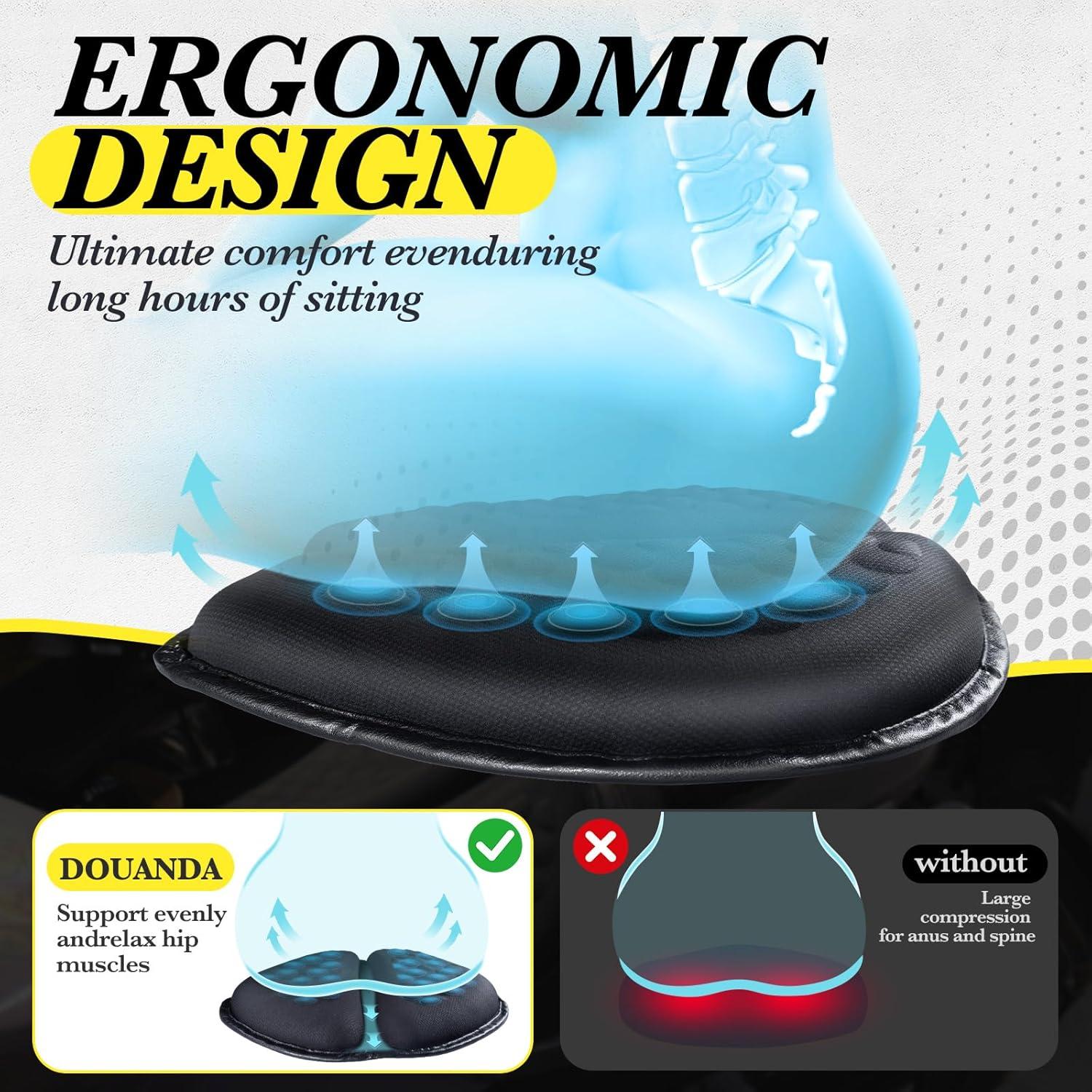 Cojín de Gel Plegable DOUANDA para Asiento de Motocicleta 3D