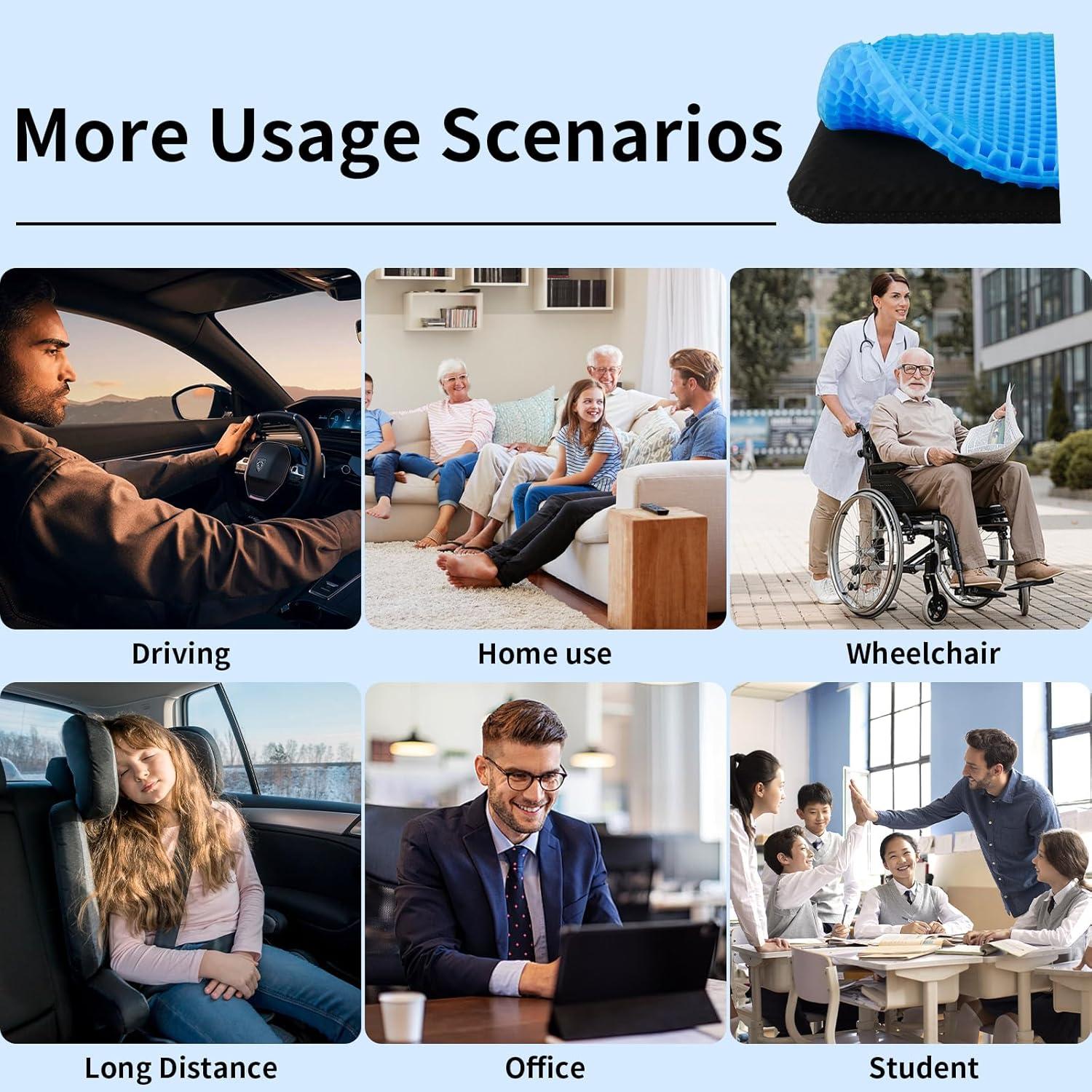 Cojín de Gel Ergonómico NIPURA 43.9x43.9cm Alivio Dolor