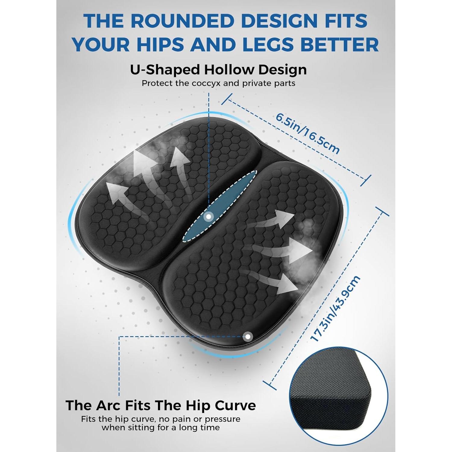 Cojín de Gel Transpirable Nicecastle para Asiento de Coche